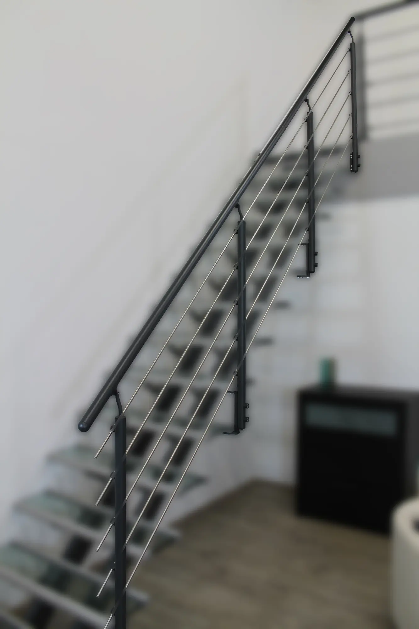 Barandilla de metal para escaleras, pasamanos de transición negros para  escalones, barandillas de mano para escaleras, barra de hierro forjado