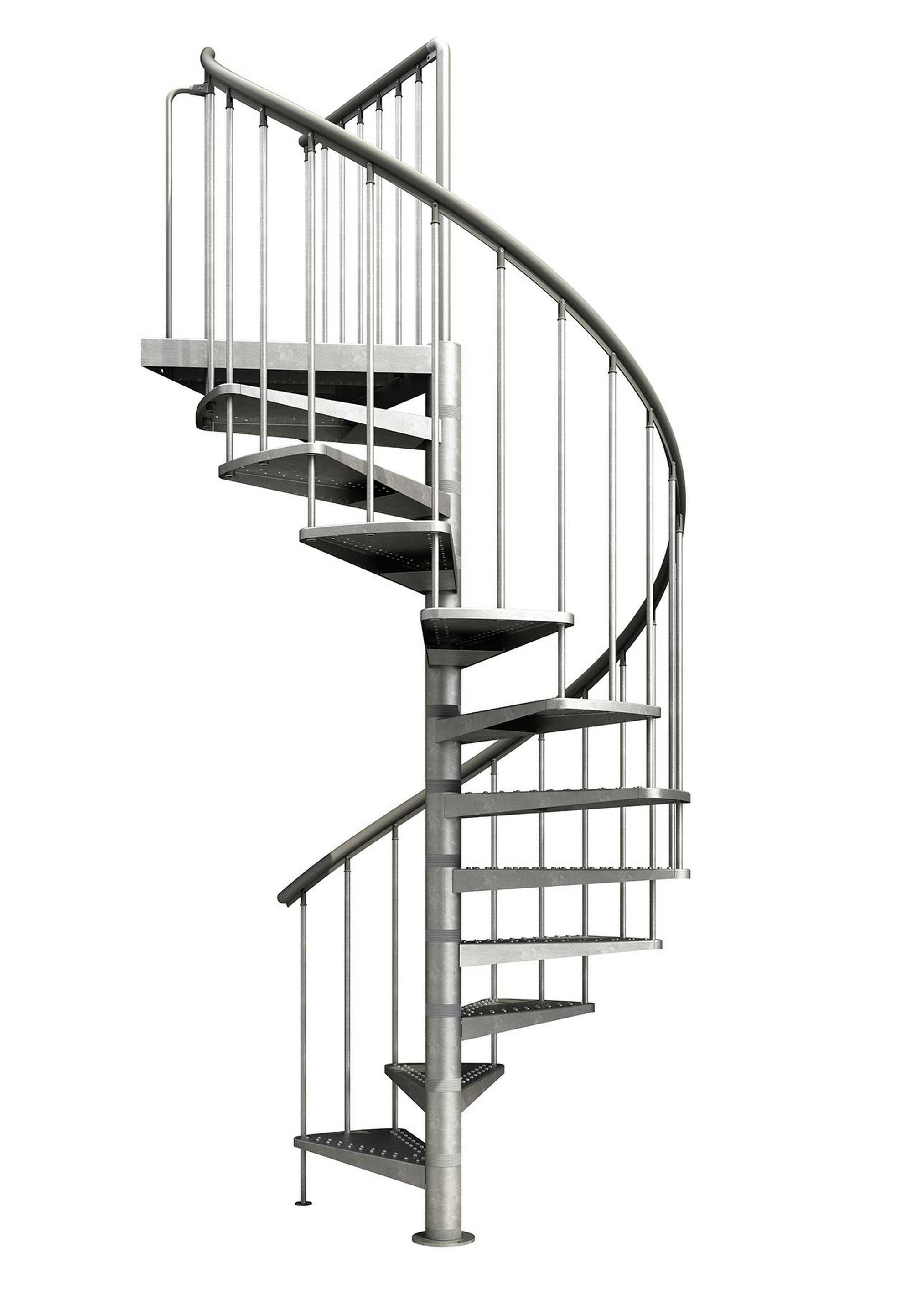 Escada em caracol com guarda corpo em aço 2,52 m cinza / prateado Sogem Gardenspin - 2