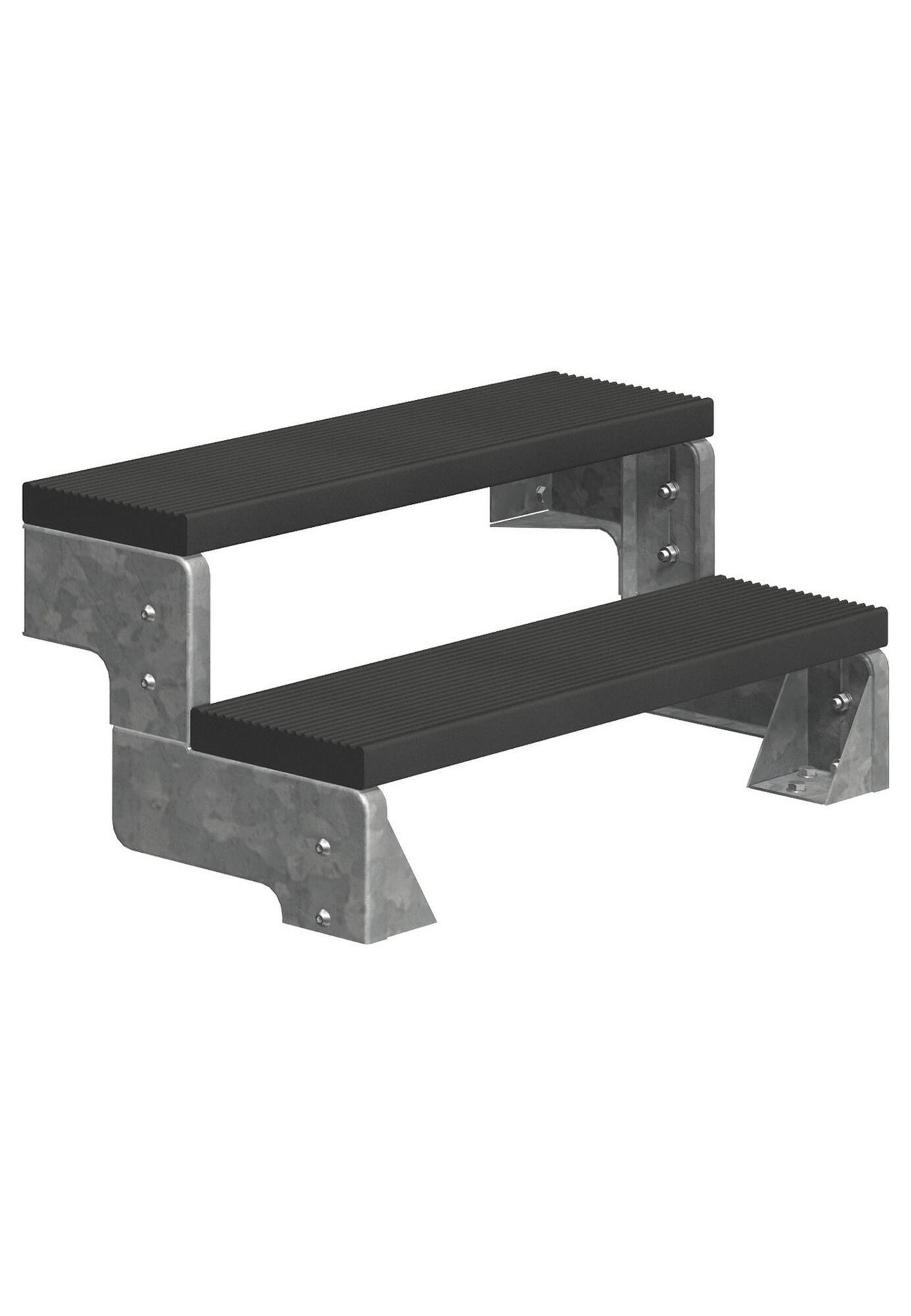 Escalera recta gardentop uso interior/exterior 100 de 2 peldaños color antracita