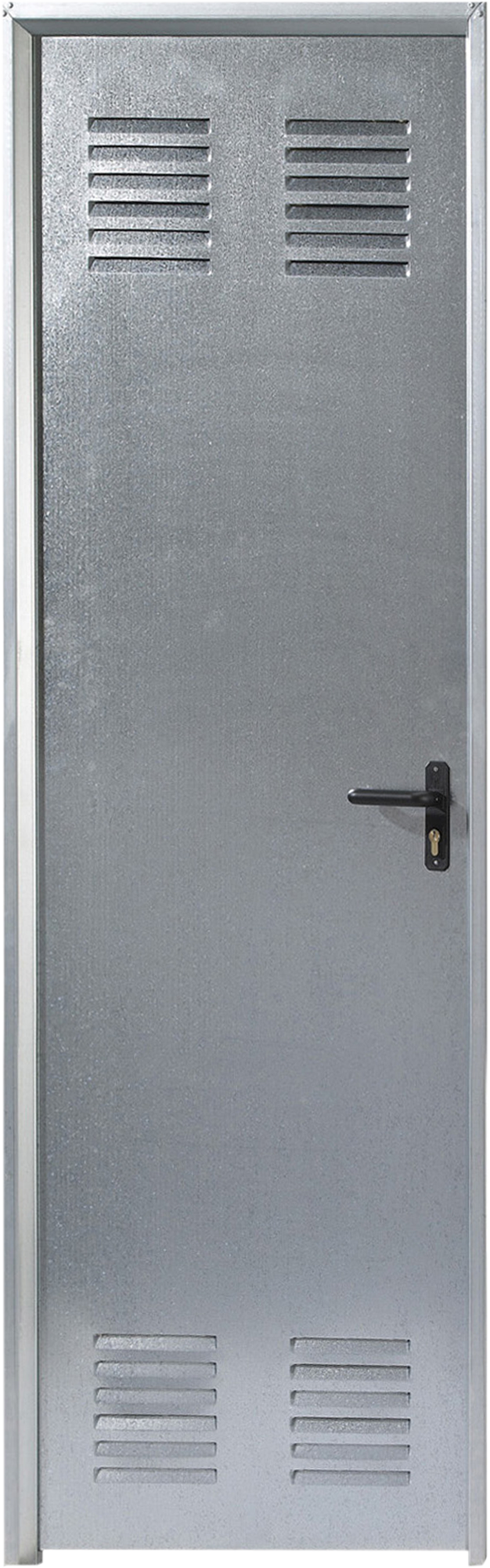 Puerta de trastero liso acero galvanizado con llave 1 punto de seguridad apertura izquierda 200x80cm - 4