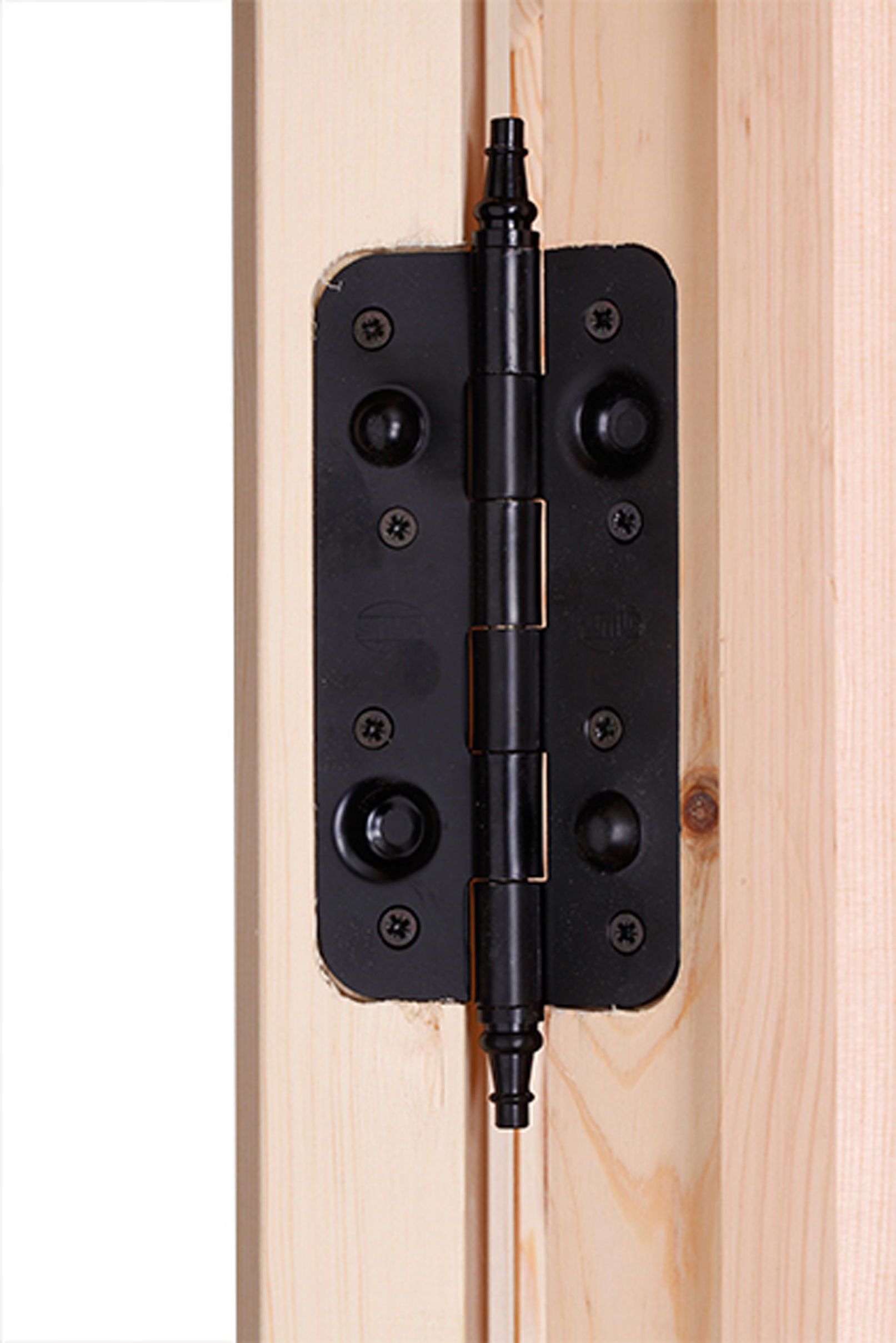 Puerta de entrada madera pino partida diseño rústico color pino apertura derecha 210x95cm - 9