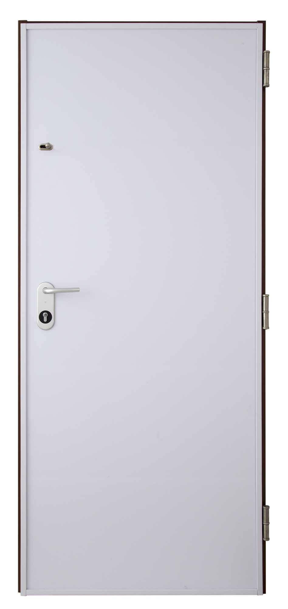 Puerta de entrada acorazada serie V dos cuadros sapelly / interior liso blanco apertura izquierda 206x89cm - 3
