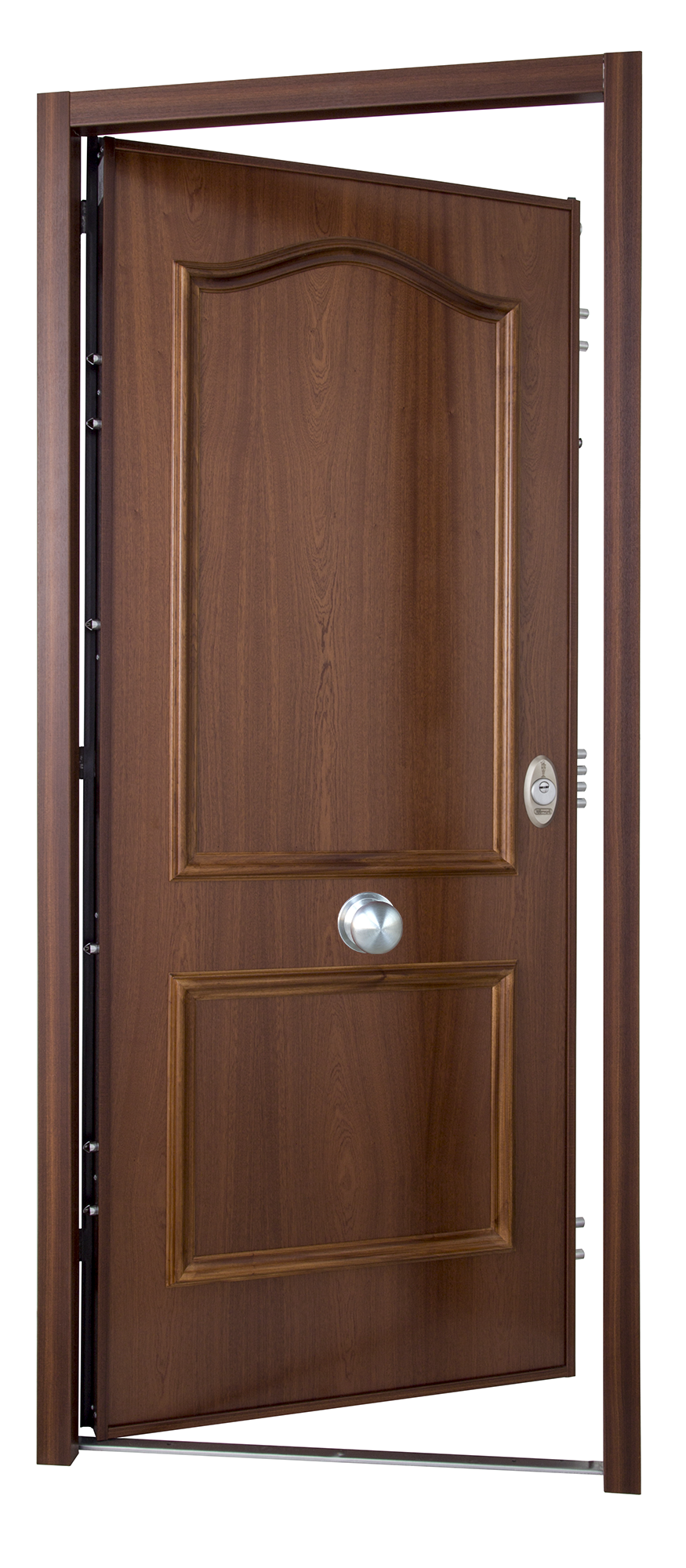 Puerta de entrada acorazada serie V provenzal sapelly / interior liso blanco apertura izquierda 206x89cm - 14