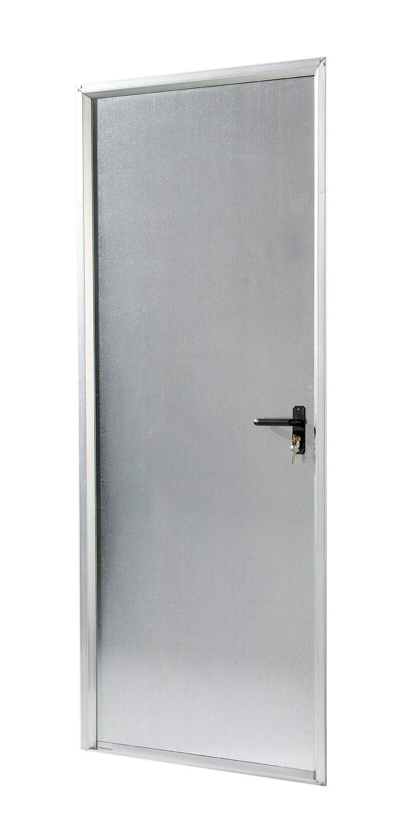 Puerta de trastero liso acero galvanizado con llave 1 punto de seguridad apertura izquierda 200x80cm - 5
