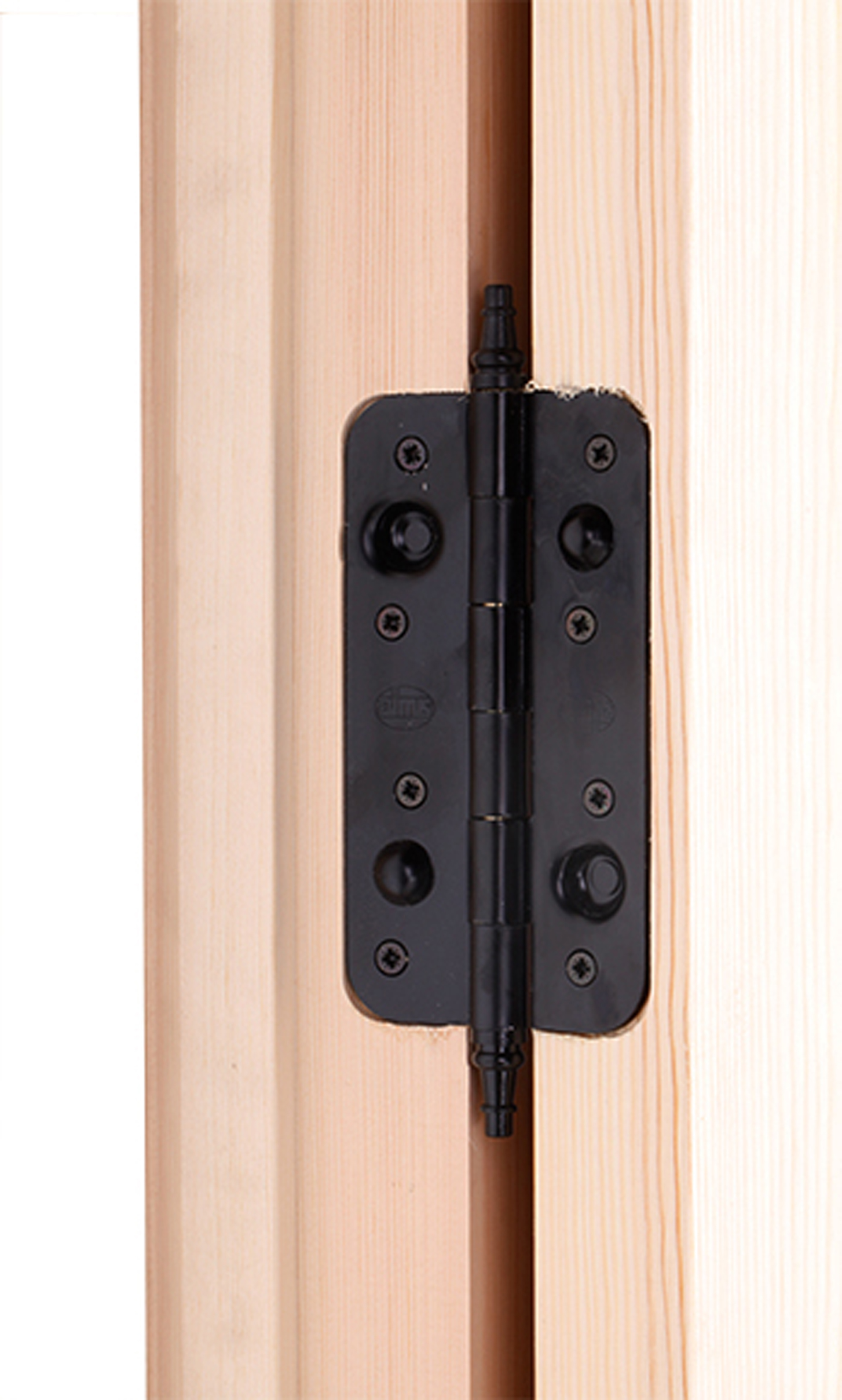 Puerta de entrada madera pino entera diseño rústico color pino apertura izquierda 210x95cm - 10