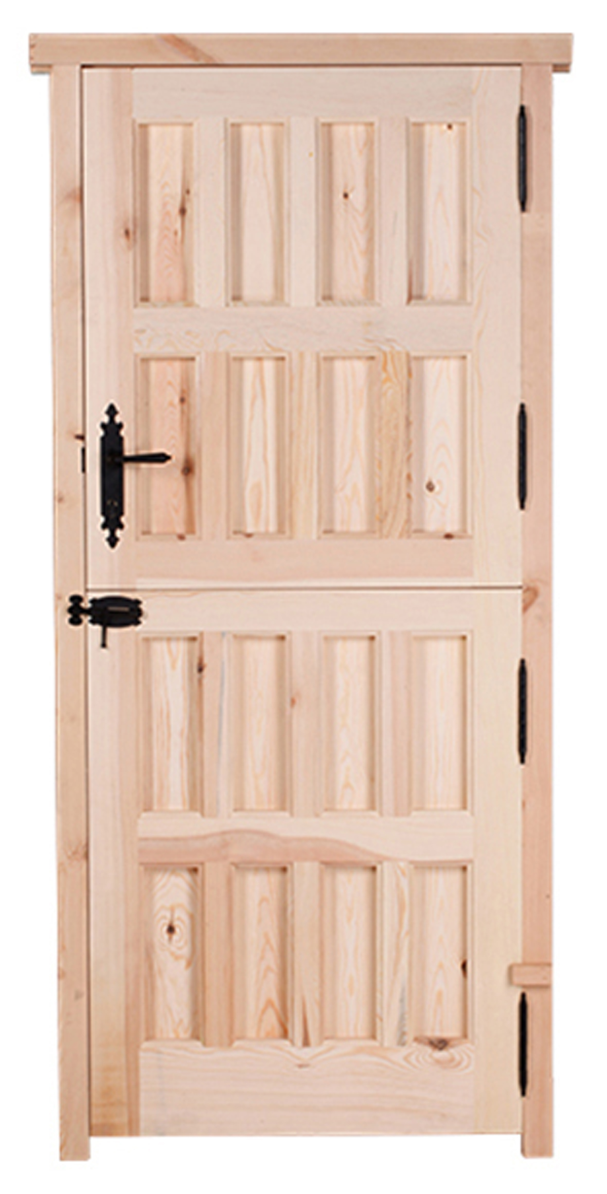 Puerta de entrada madera pino partida diseño rústico color pino apertura izquierda 210x95cm - 11
