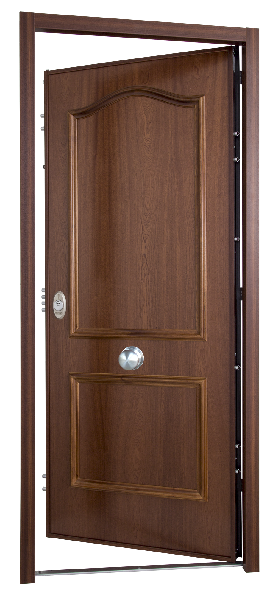 Puerta de entrada acorazada serie V provenzal sapelly / interior liso sapelly apertura izquierda 206x89cm - 17