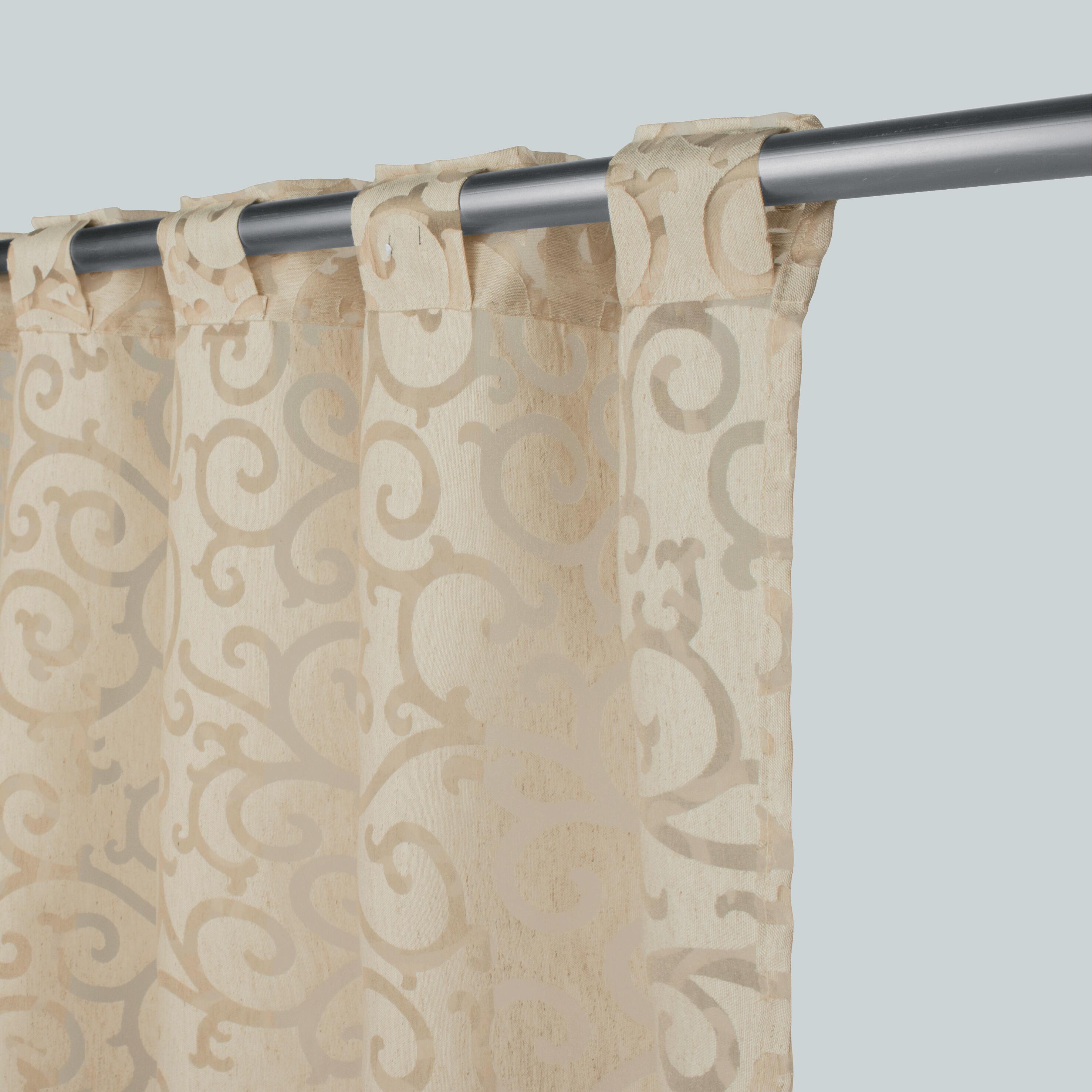 Tenda Horus beige, fettuccia e passanti nascosti 140x290 cm - 3