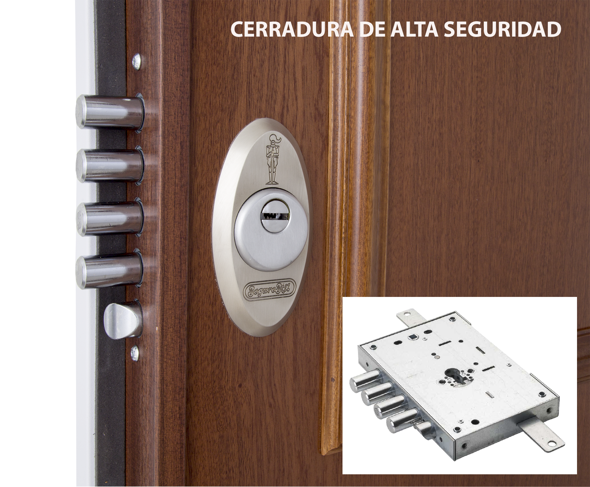 Puerta de entrada acorazada serie V provenzal sapelly / interior liso sapelly apertura izquierda 206x89cm - 23