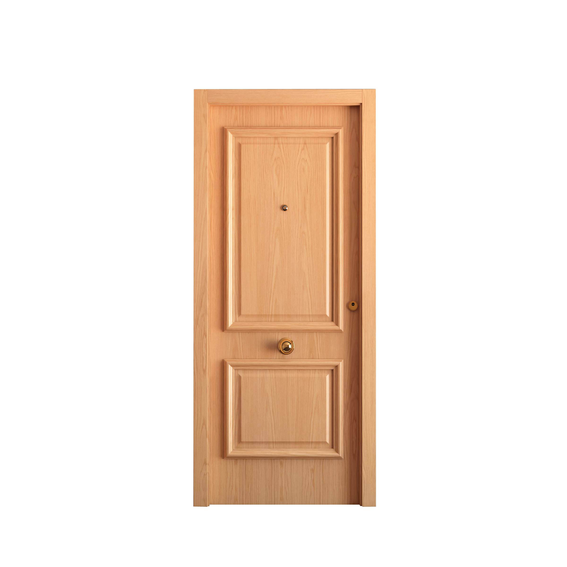 Puerta de entrada blindada serie 3P dos cuadros roble / interior liso  roble apertura izquierda 205x86cm - 13
