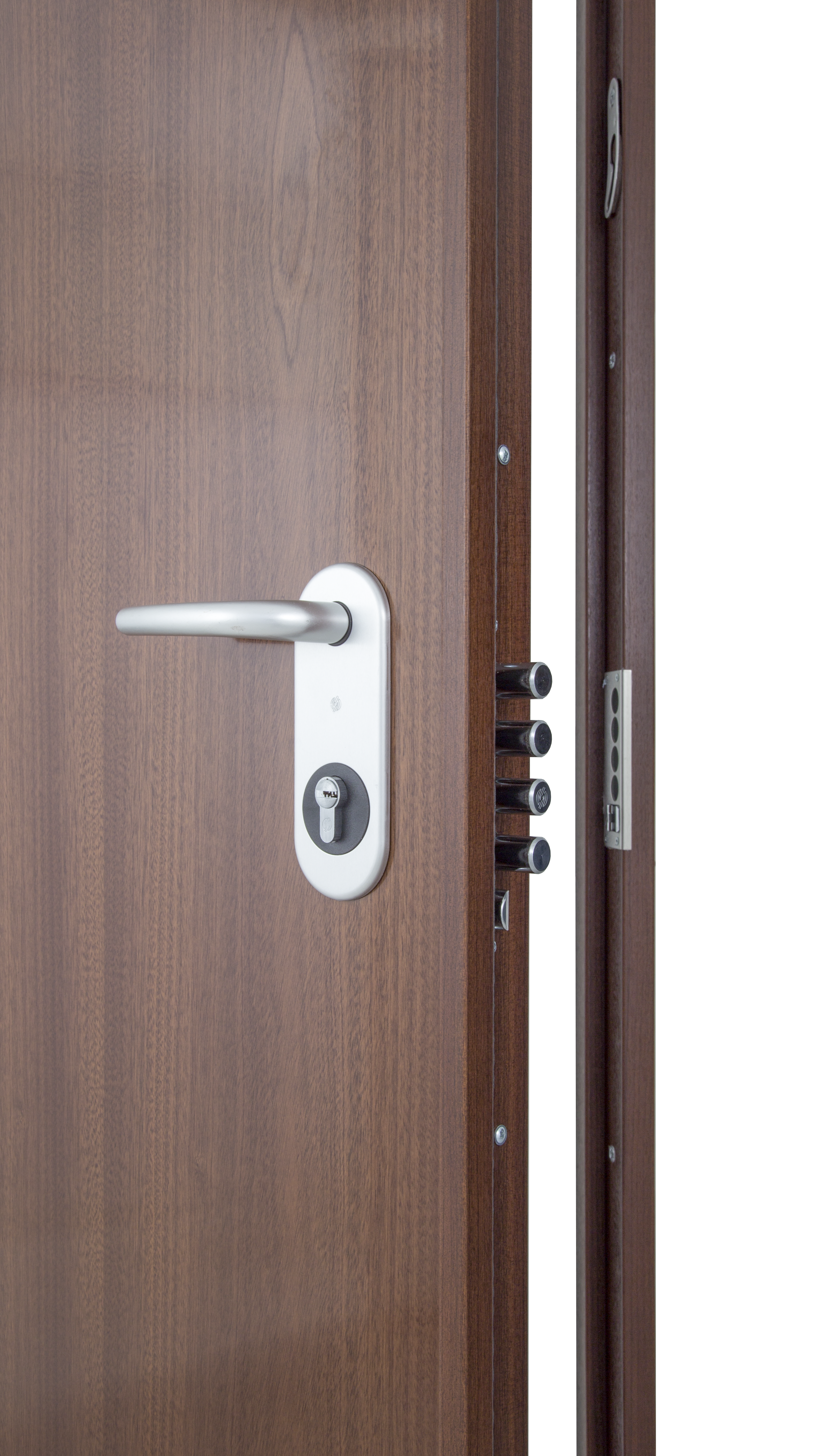 Puerta de entrada acorazada serie V provenzal sapelly / interior liso sapelly apertura izquierda 206x89cm - 26