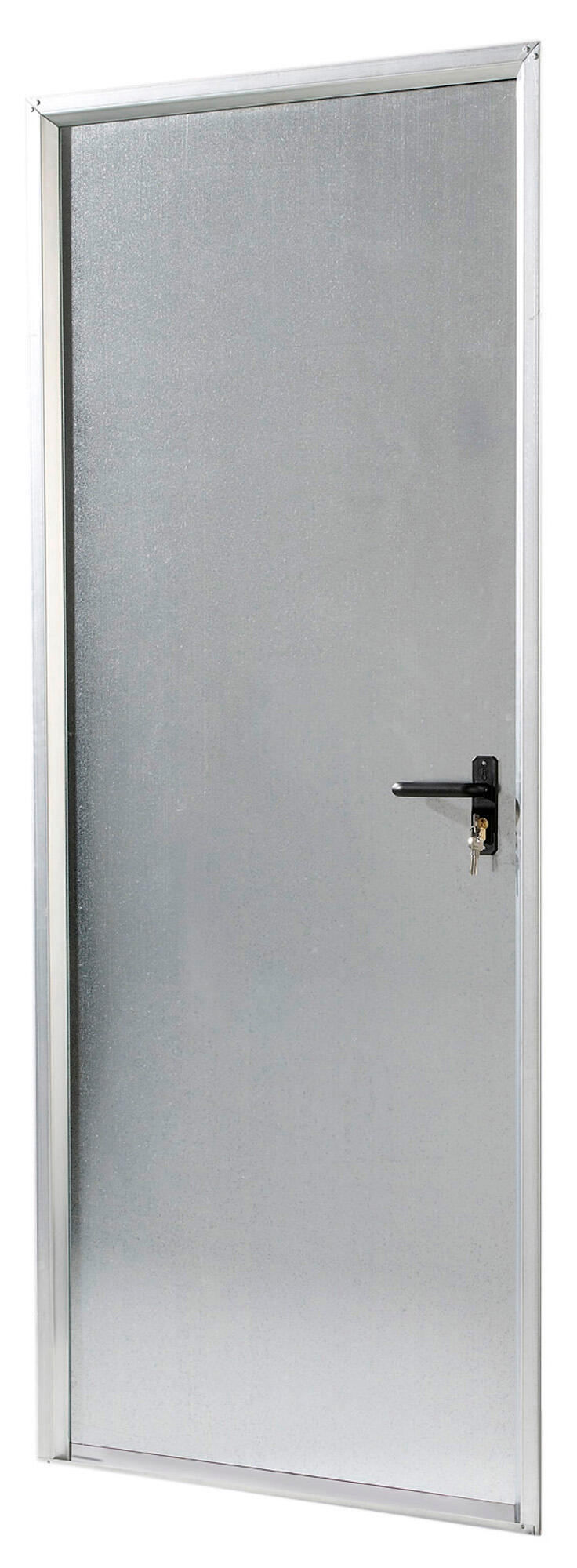 Puerta de trastero liso acero galvanizado con llave 1 punto de seguridad apertura izquierda 200x90cm - 5