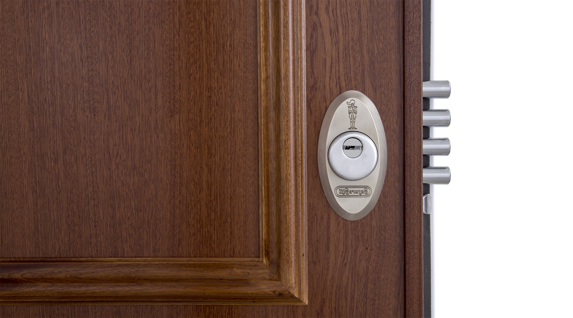 Puerta de entrada acorazada serie V provenzal sapelly / interior liso sapelly apertura izquierda 206x89cm - 13