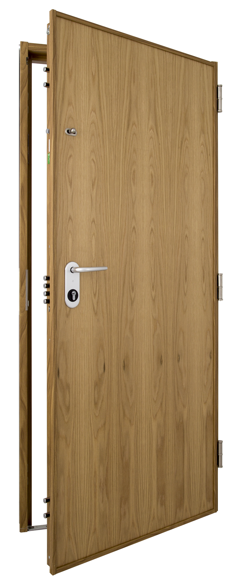 Puerta de entrada acorazada serie V fresada roble / interior liso roble apertura izquierda 206x89cm - 12