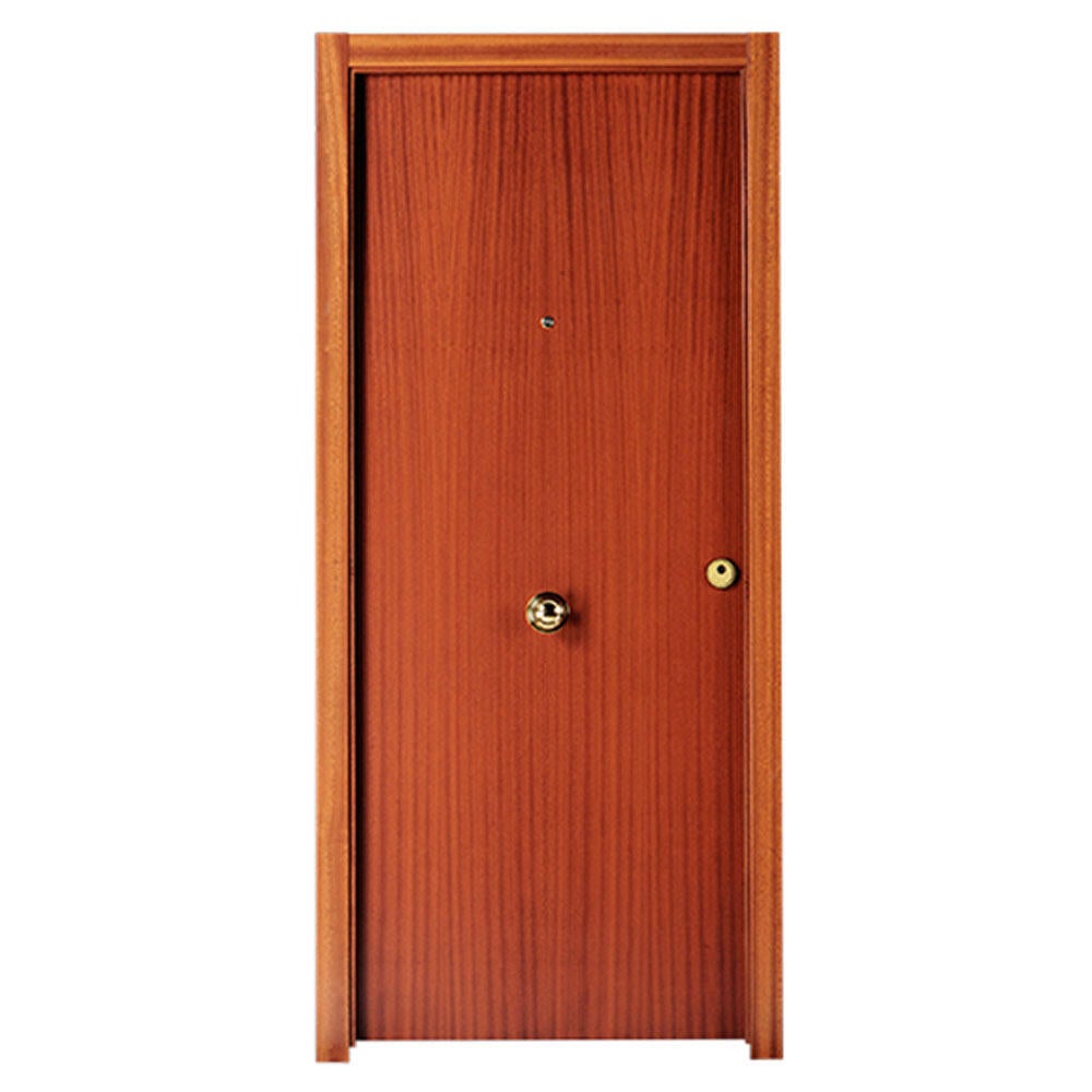 Puerta de entrada blindada serie 3P liso sapelly / interior fresada Noruega roble apertura izquierda 205x86cm - 4