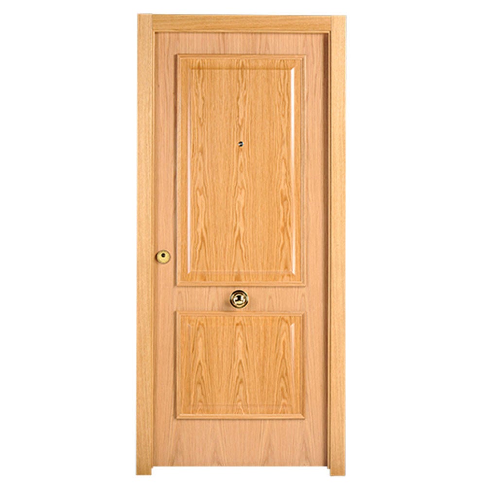 Puerta de entrada blindada serie 3P dos cuadros roble / interior liso  roble apertura izquierda 205x86cm - 2