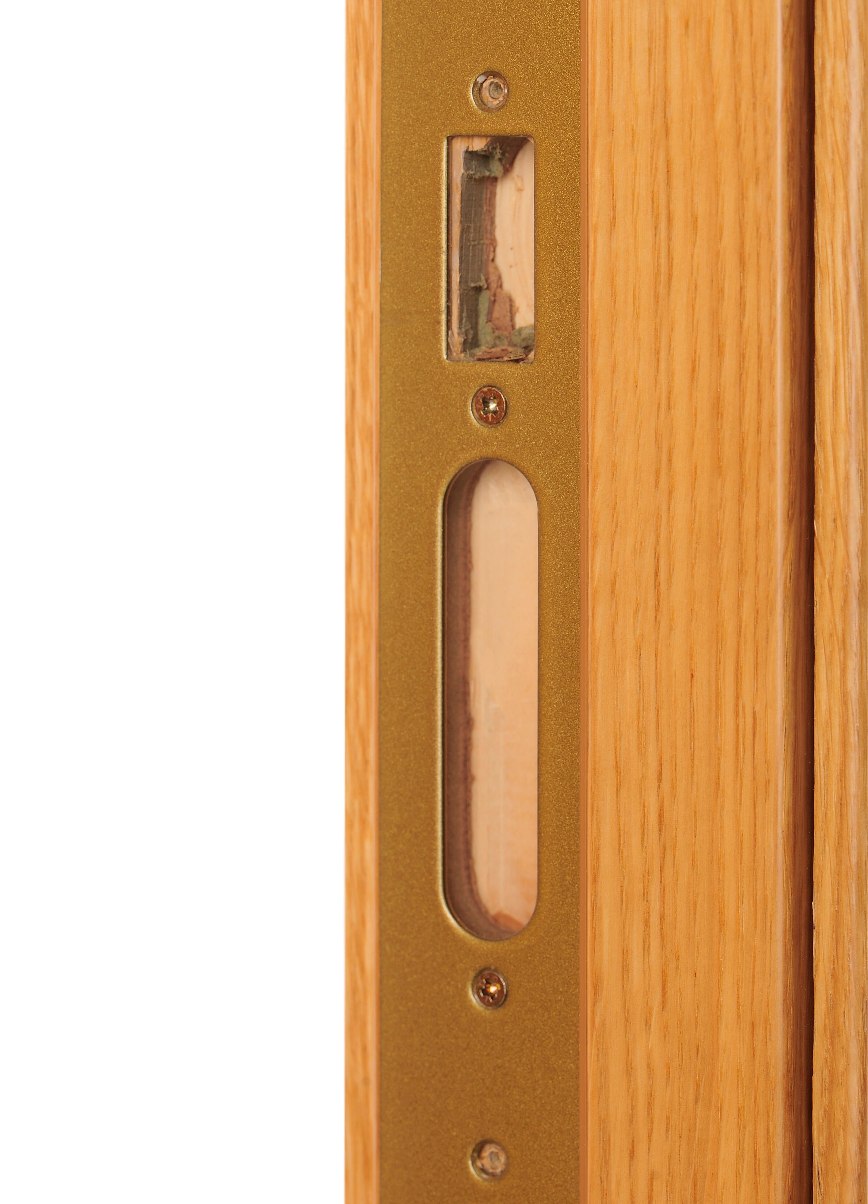 Puerta de entrada blindada serie 3P fresado roble / interior liso  roble apertura izquierda 205x86cm - 11