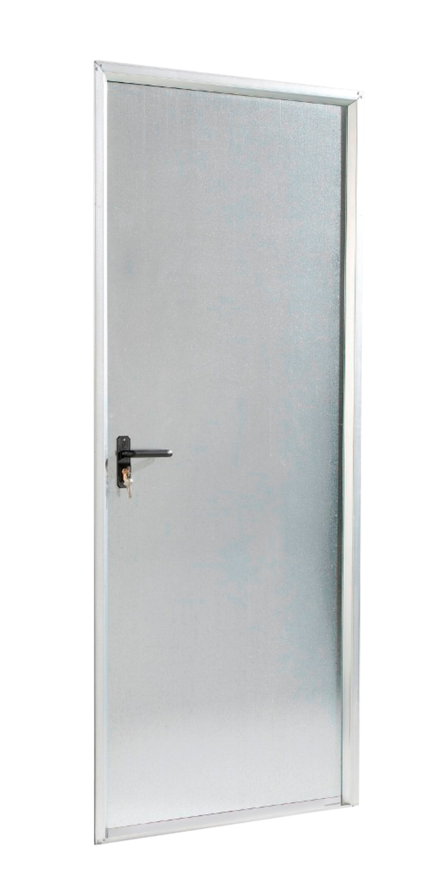 Puerta de trastero liso acero galvanizado con llave 1 punto de seguridad apertura derecha 200x70cm