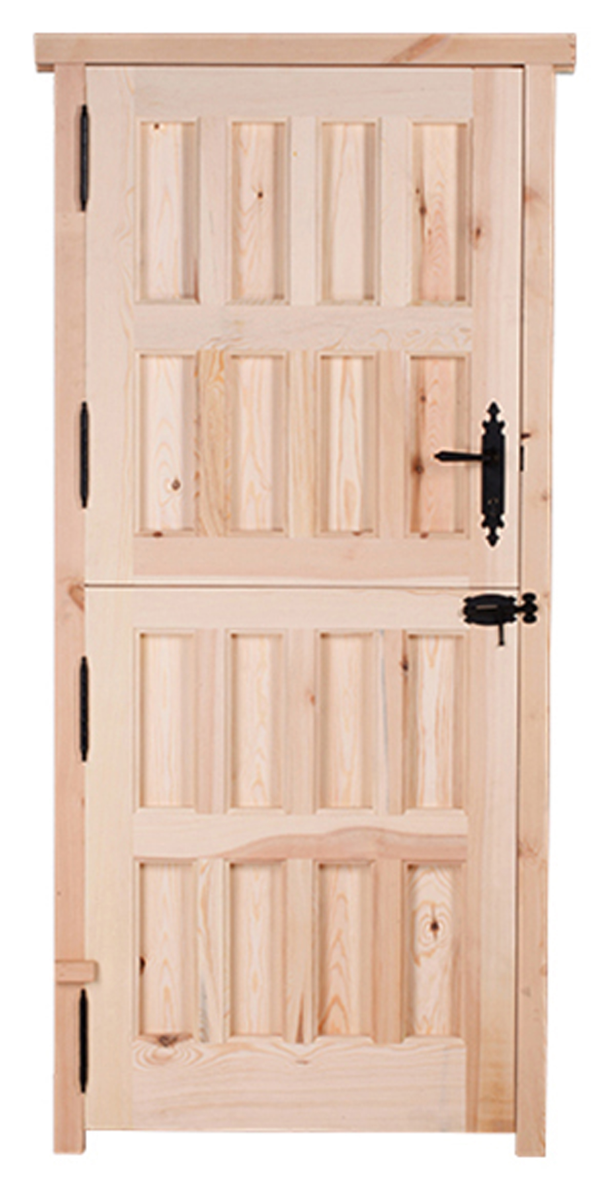 Puerta de entrada madera pino partida diseño rústico color pino apertura derecha 210x95cm - 3