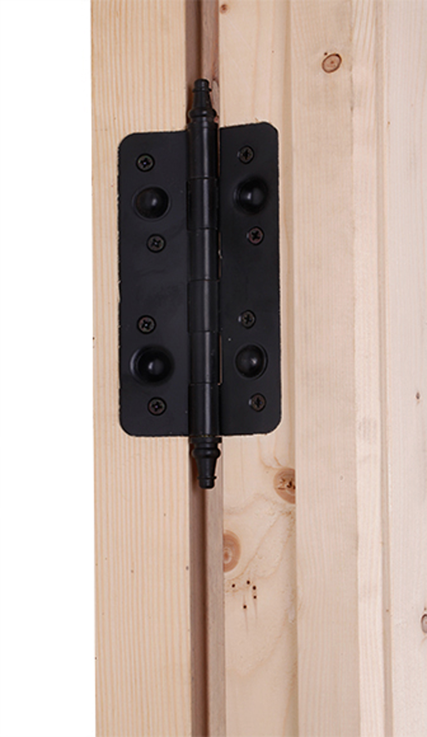 Puerta de entrada madera pino entera diseño rústico color pino apertura derecha 210x95cm - 6