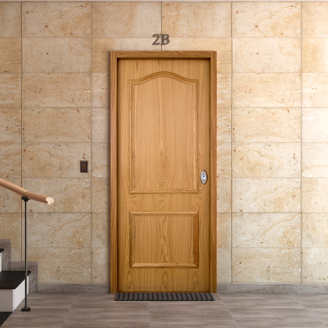 Puerta de entrada acorazada serie V provenzal roble / interior liso roble apertura izquierda 206x89cm