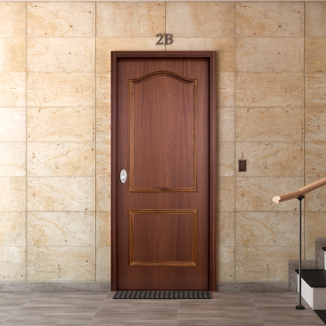 Puerta de entrada acorazada serie V provenzal sapelly / interior liso sapelly apertura derecha 206x89cm