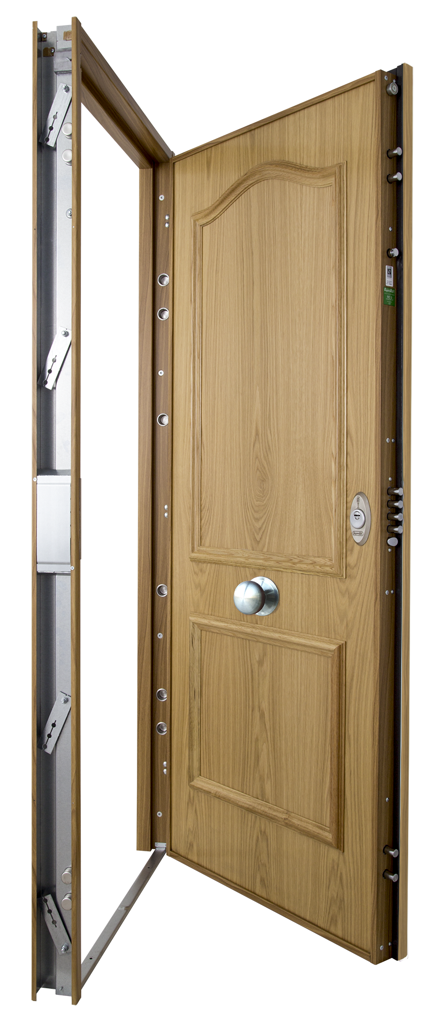 Puerta de entrada acorazada serie V provenzal roble / interior liso roble apertura izquierda 206x89cm - 12