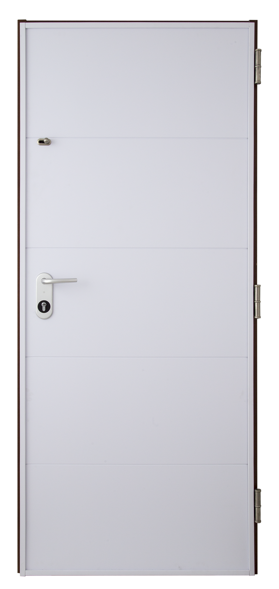 Puerta de entrada acorazada serie V liso sapelly / interior Lucerna fresada blanco apertura izquierda 206x89cm - 3