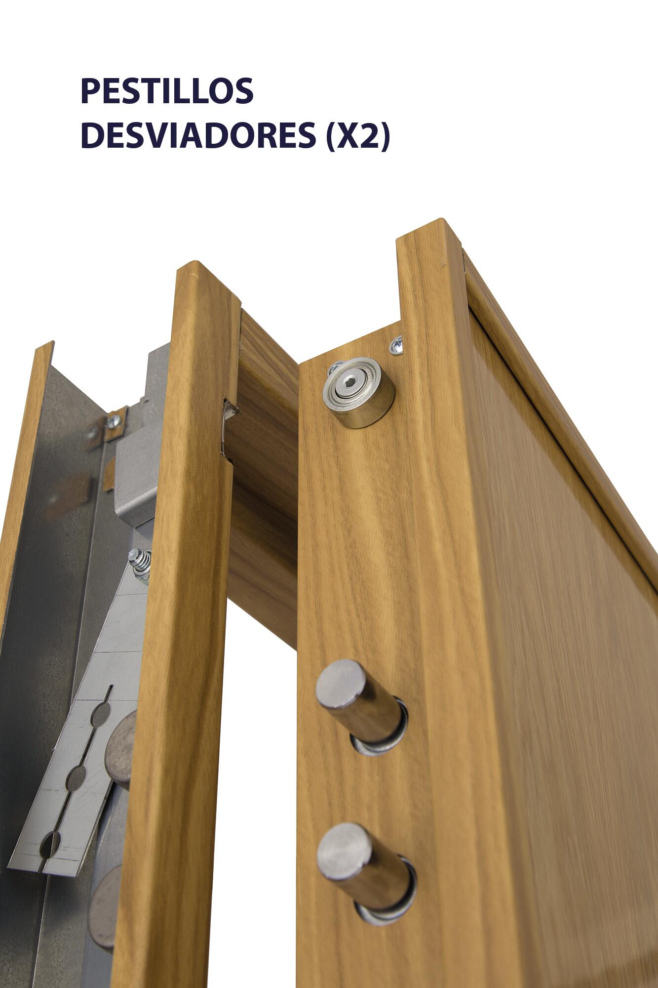 Puerta de entrada acorazada serie V fresada roble / interior liso roble apertura izquierda 206x89cm - 8