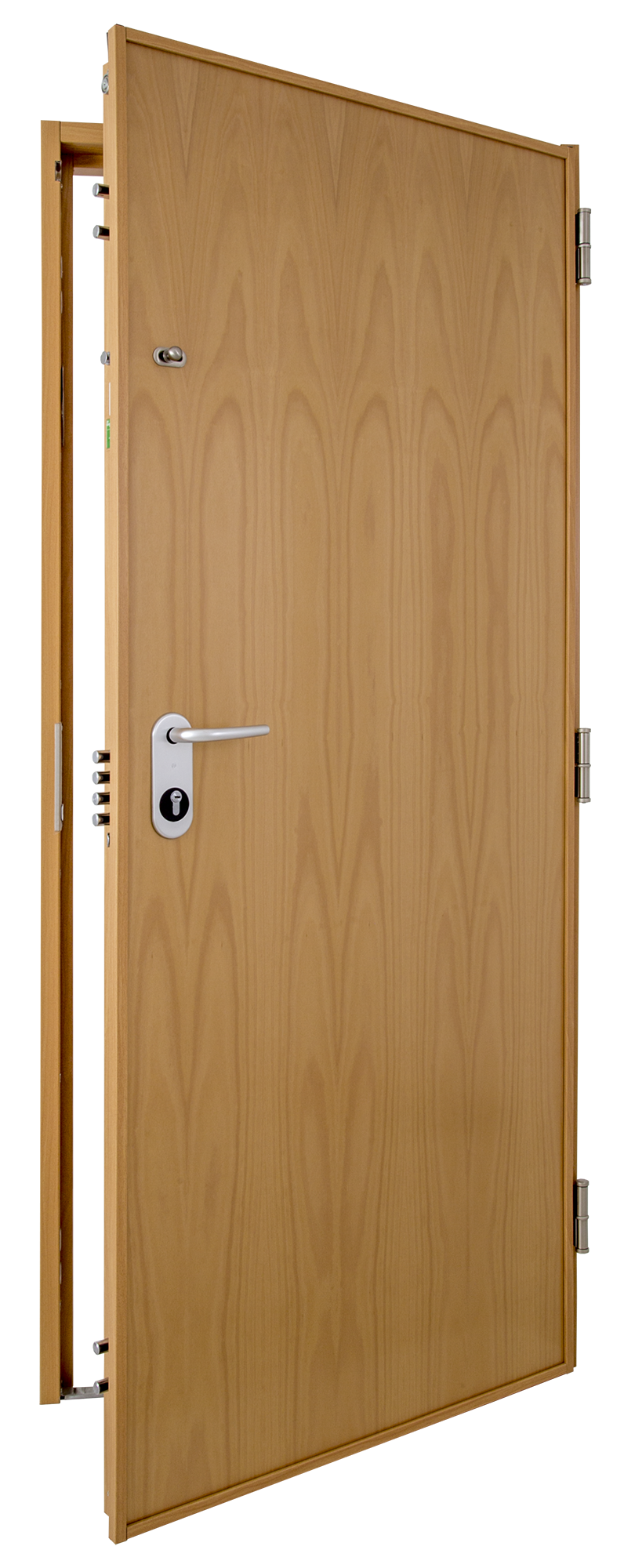 Puerta de entrada acorazada serie V fresada Haya / interior liso Haya apertura izquierda 206x89cm - 14