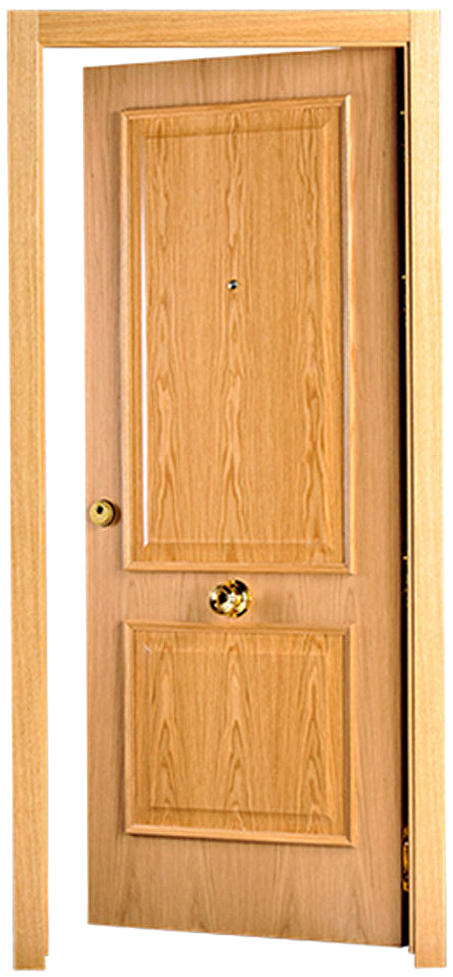 Puerta de entrada blindada serie 3P dos cuadros roble / interior liso  roble apertura izquierda 205x86cm - 12