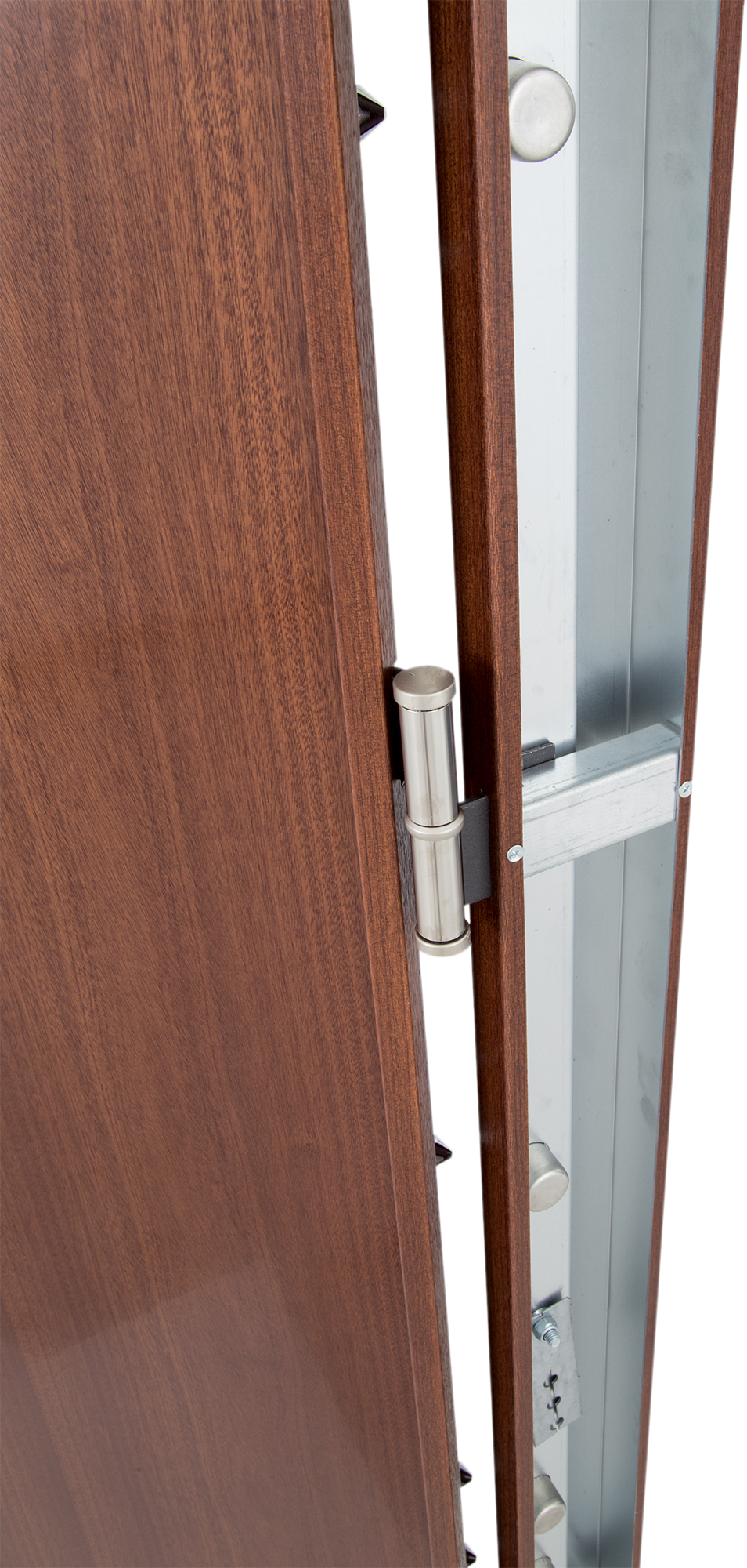 Puerta de entrada acorazada serie V provenzal sapelly / interior liso sapelly apertura izquierda 206x89cm - 10
