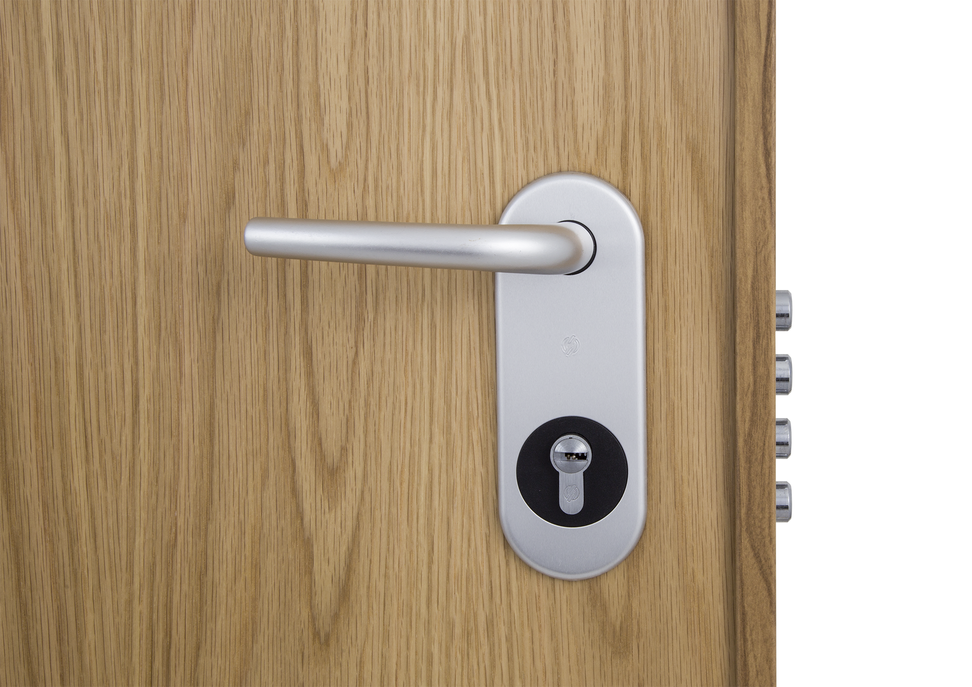 Puerta de entrada acorazada serie V fresada roble / interior liso roble apertura derecha 206x89cm - 9