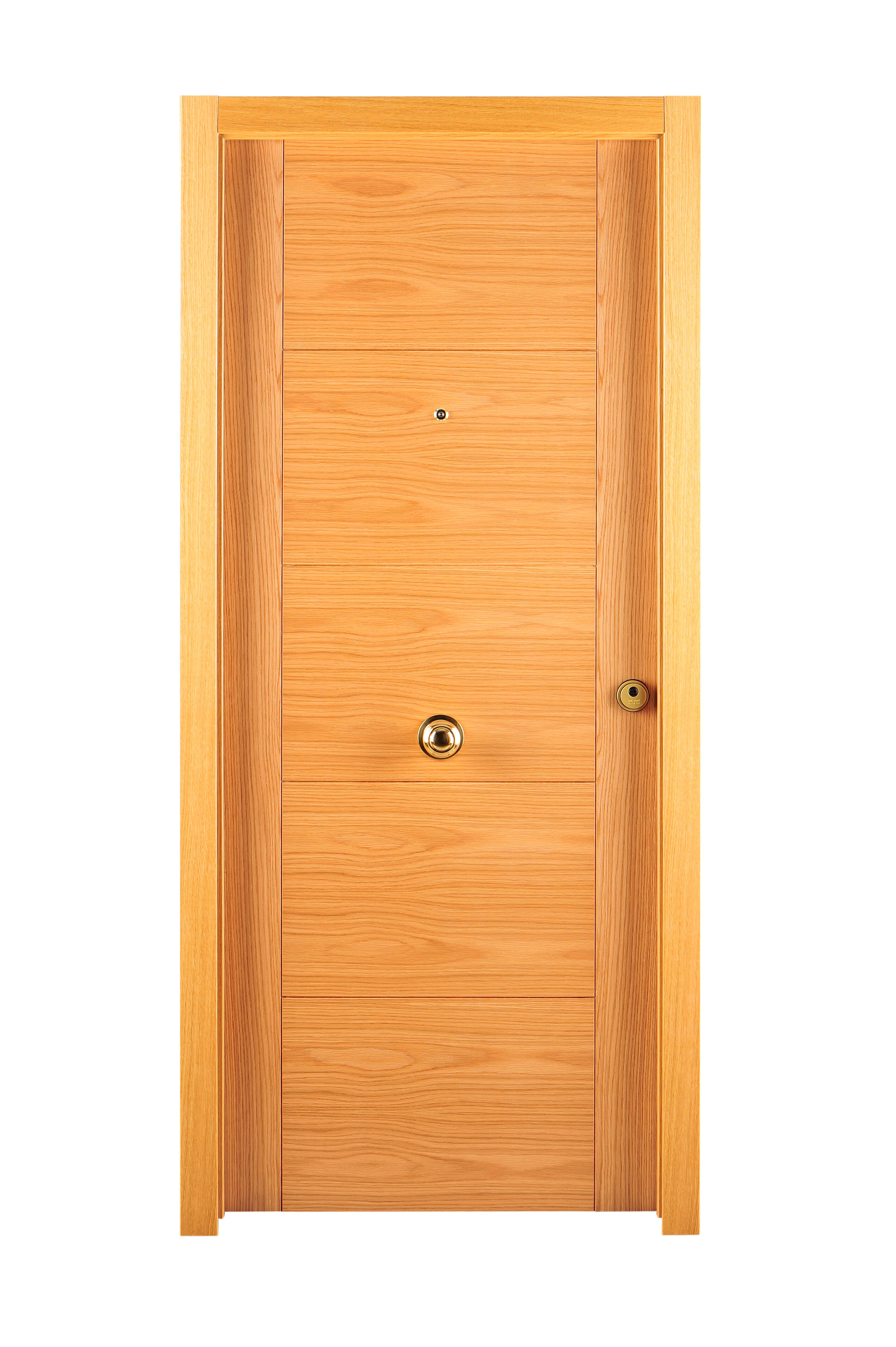 Puerta de entrada blindada serie 3P fresado roble / interior liso  roble apertura izquierda 205x86cm - 14