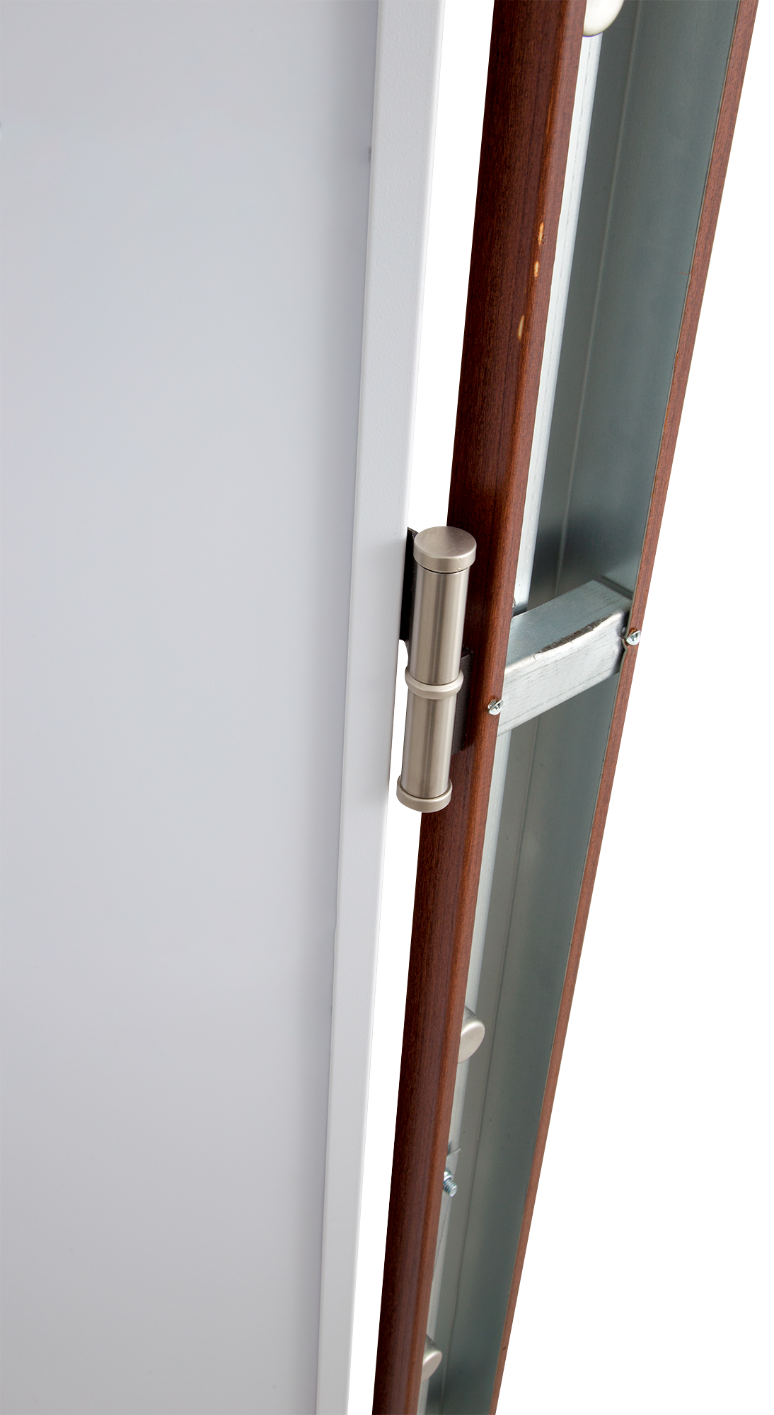 Puerta de entrada acorazada serie V liso sapelly / interior liso blanco apertura izquierda 206x89cm - 13