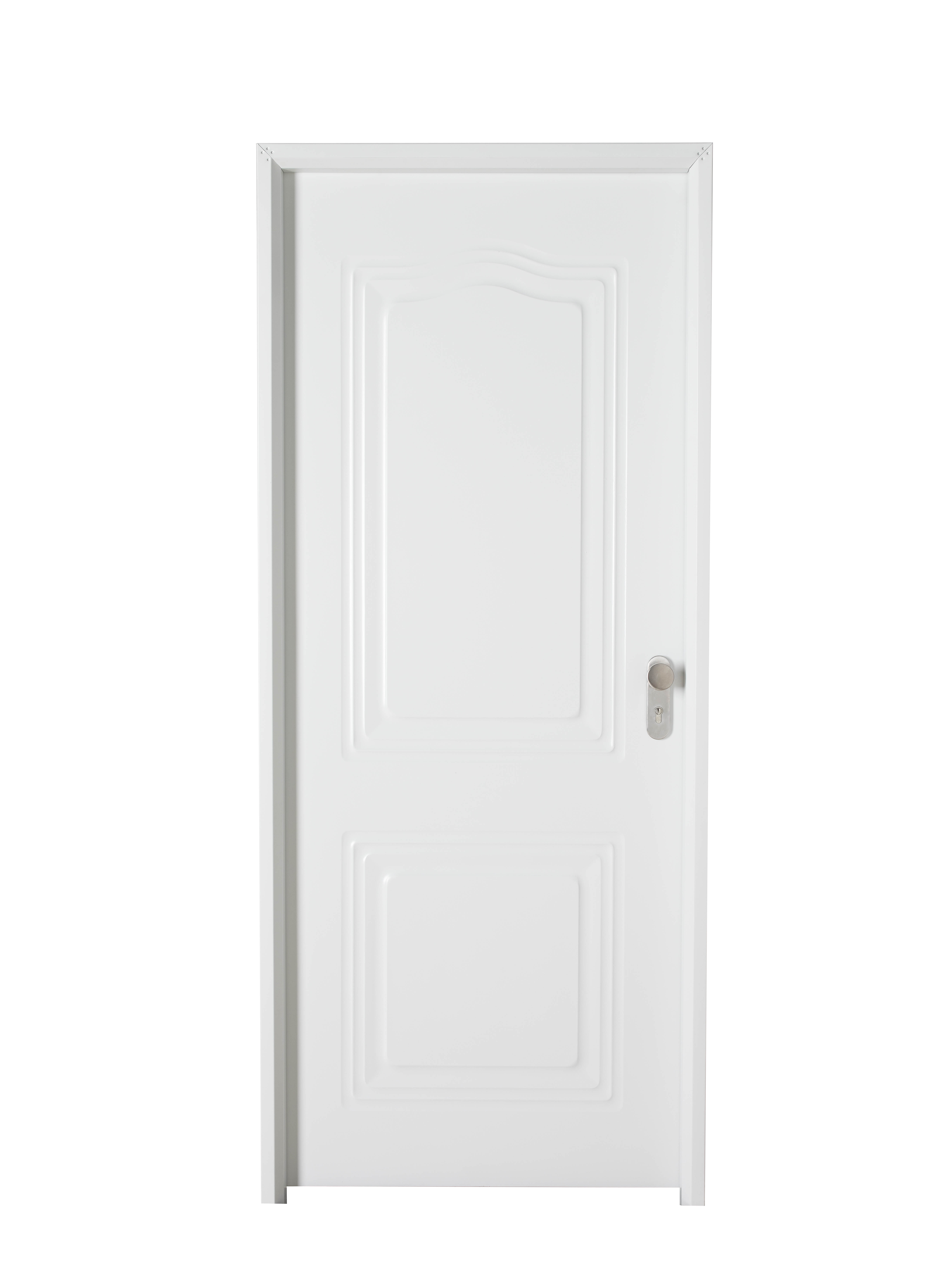 Puerta de entrada metálica serie eco semiprovenzal blanco /interior liso blanco apertura izquierda 210x89cm