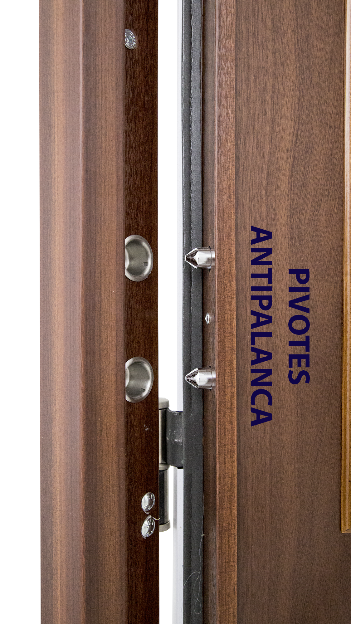 Puerta de entrada acorazada serie V provenzal sapelly / interior liso blanco apertura izquierda 206x89cm - 23