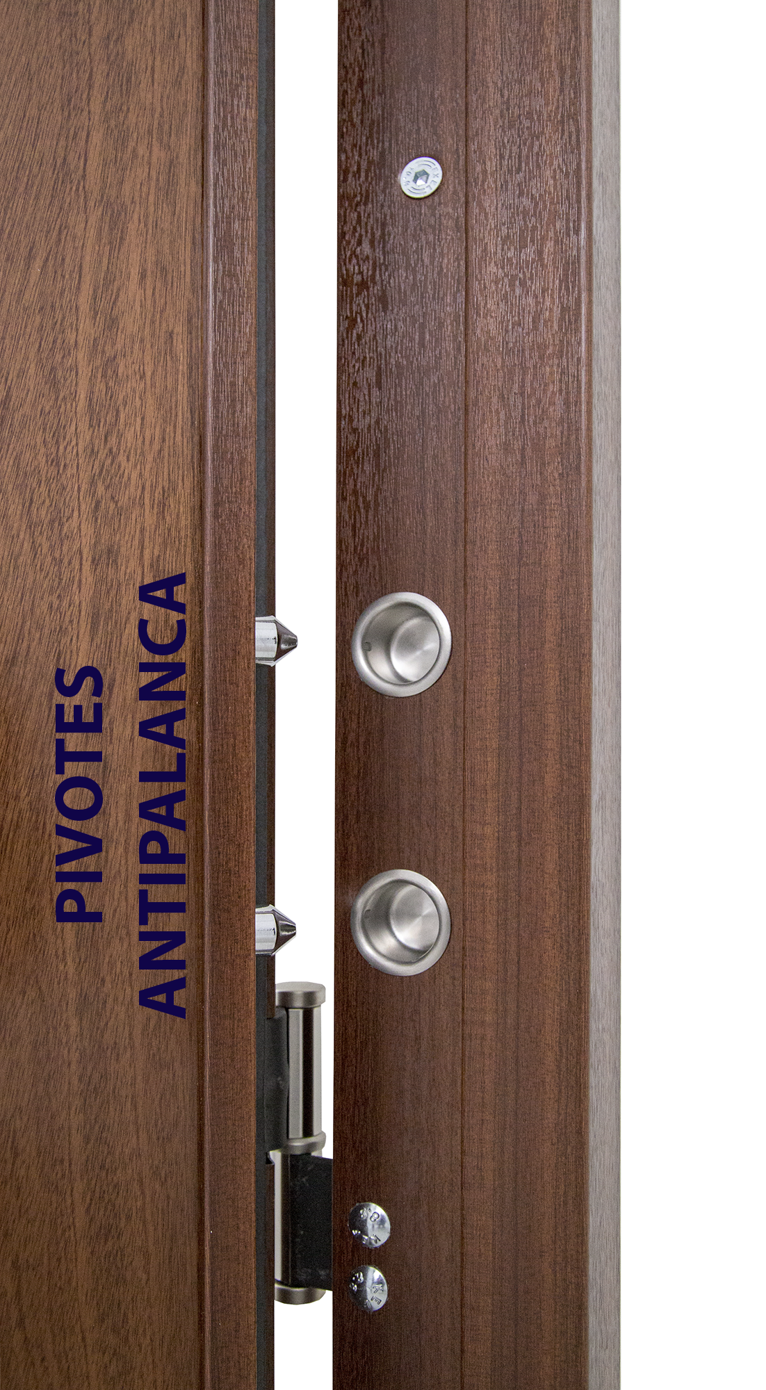 Puerta de entrada acorazada serie V liso sapelly / interior Lucerna fresada blanco apertura izquierda 206x89cm - 18