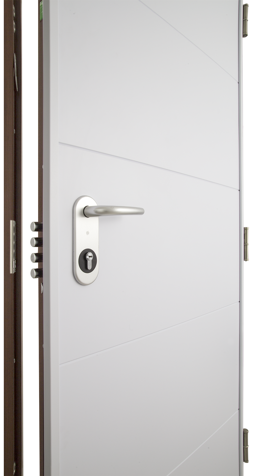 Puerta de entrada acorazada serie V provenzal sapelly / interior Lucerna fresada blanco apertura izquierda 206x89cm - 11