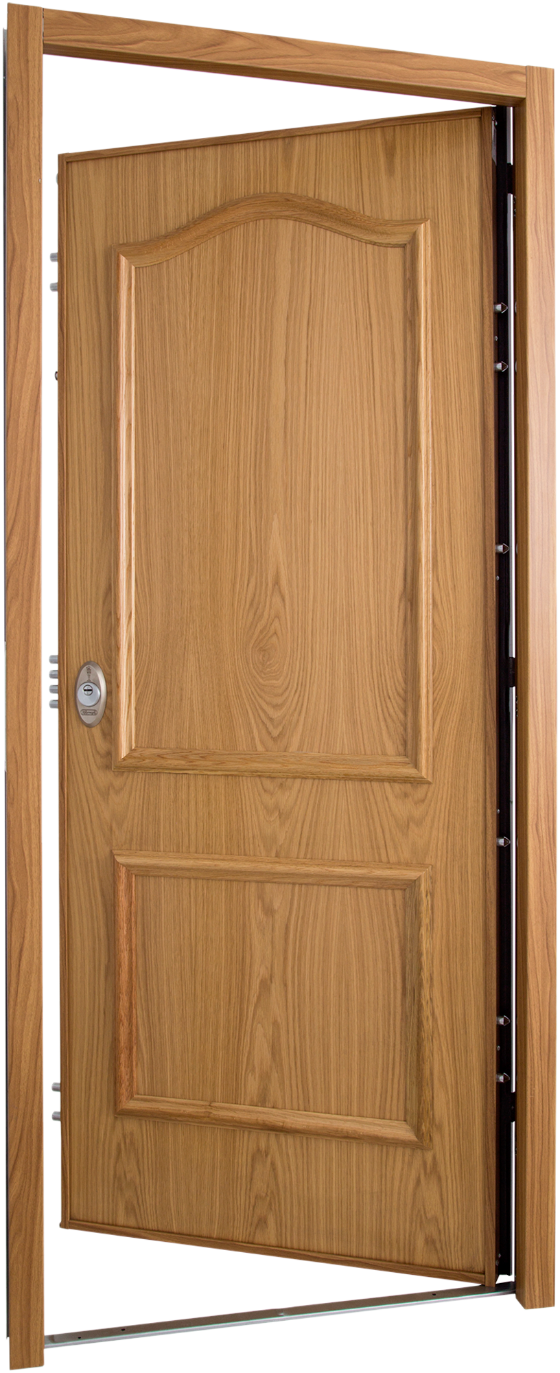 Puerta de entrada acorazada serie V provenzal roble / interior liso blanco apertura derecha 206x89cm - 15