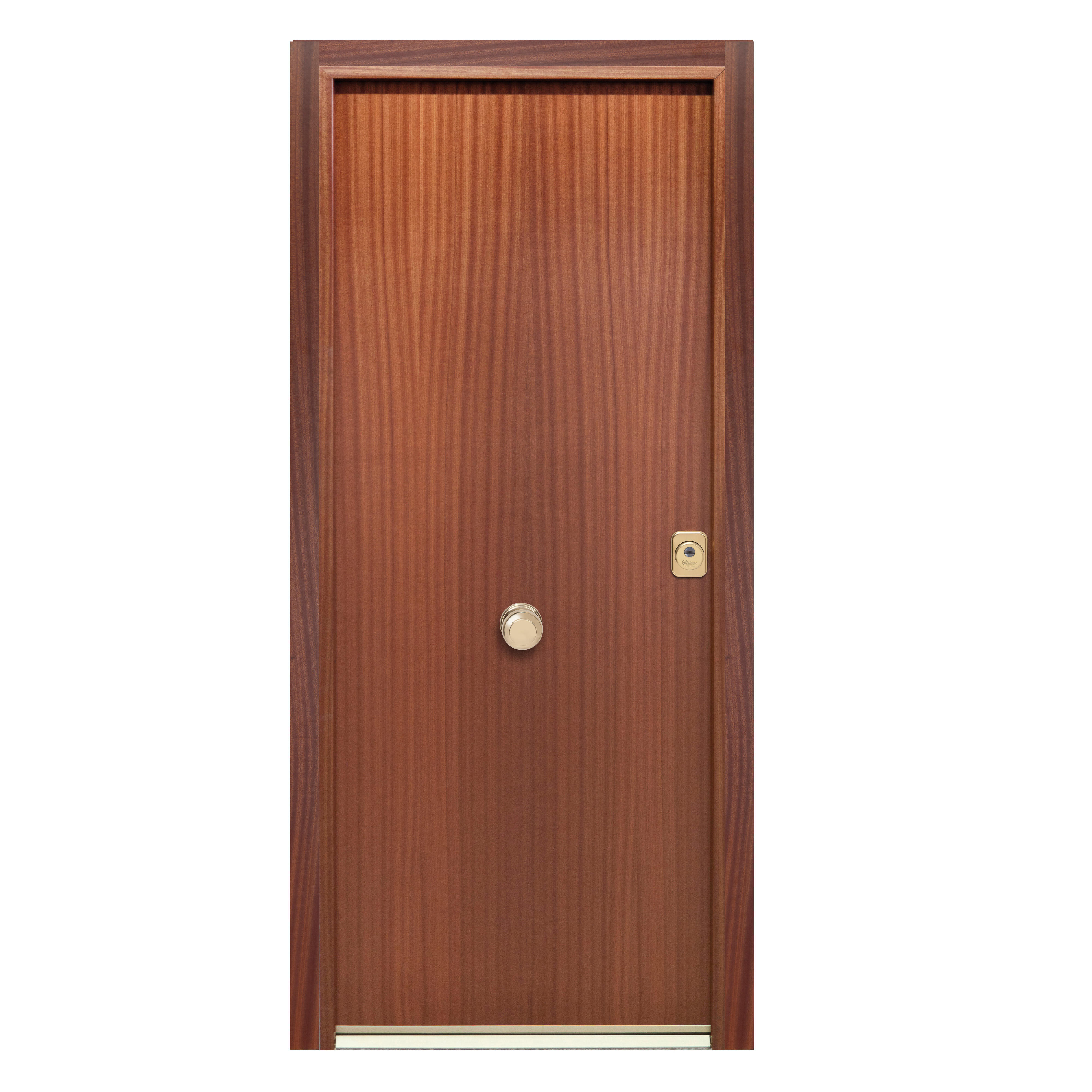 Puerta de entrada acorazada serie 400 liso sapelly / interior liso sapelly apertura izquierda 208x90.3cm - 3