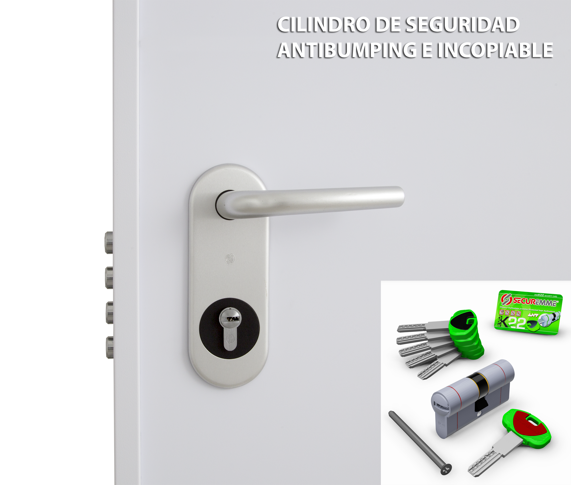 Puerta de entrada acorazada serie V dos cuadros sapelly / interior liso blanco apertura izquierda 206x89cm - 9