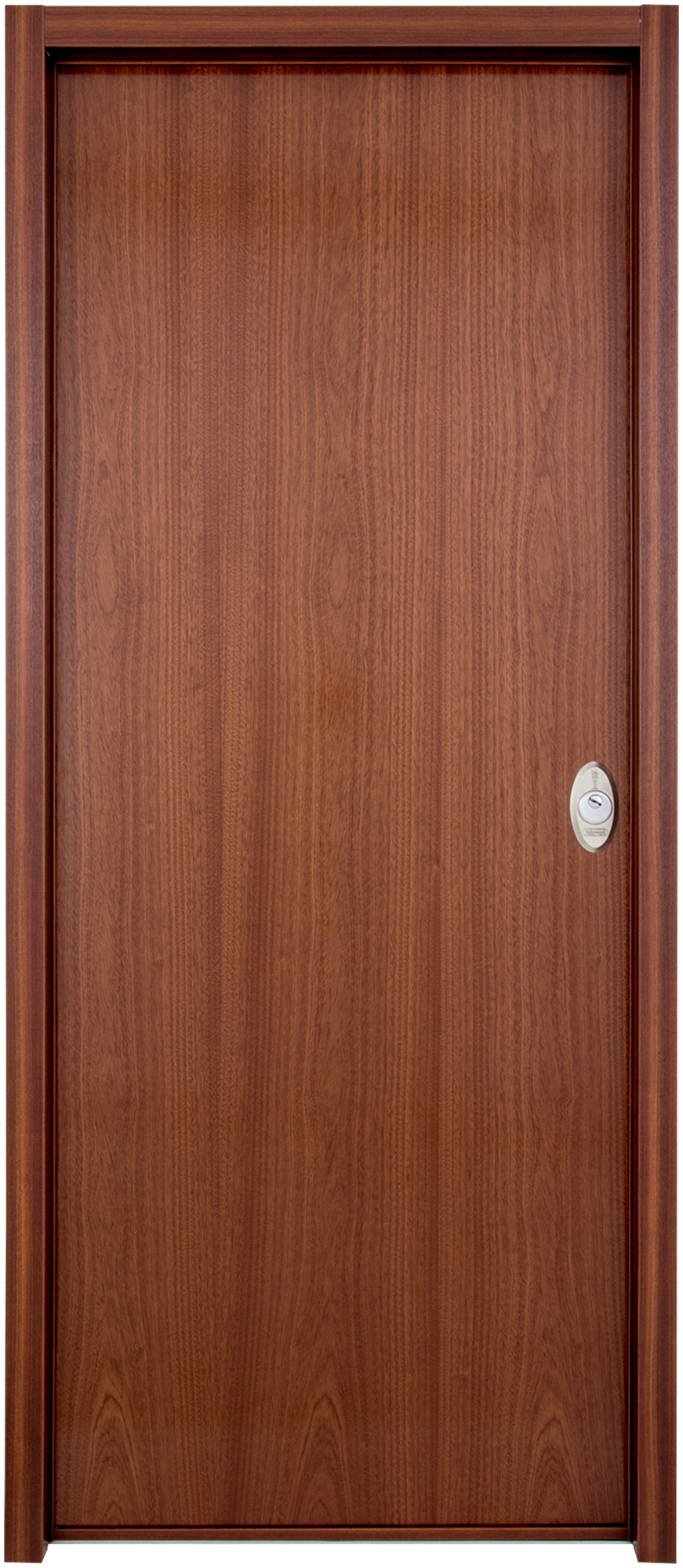 Puerta de entrada acorazada serie V liso sapelly / interior liso blanco apertura izquierda 206x89cm - 3