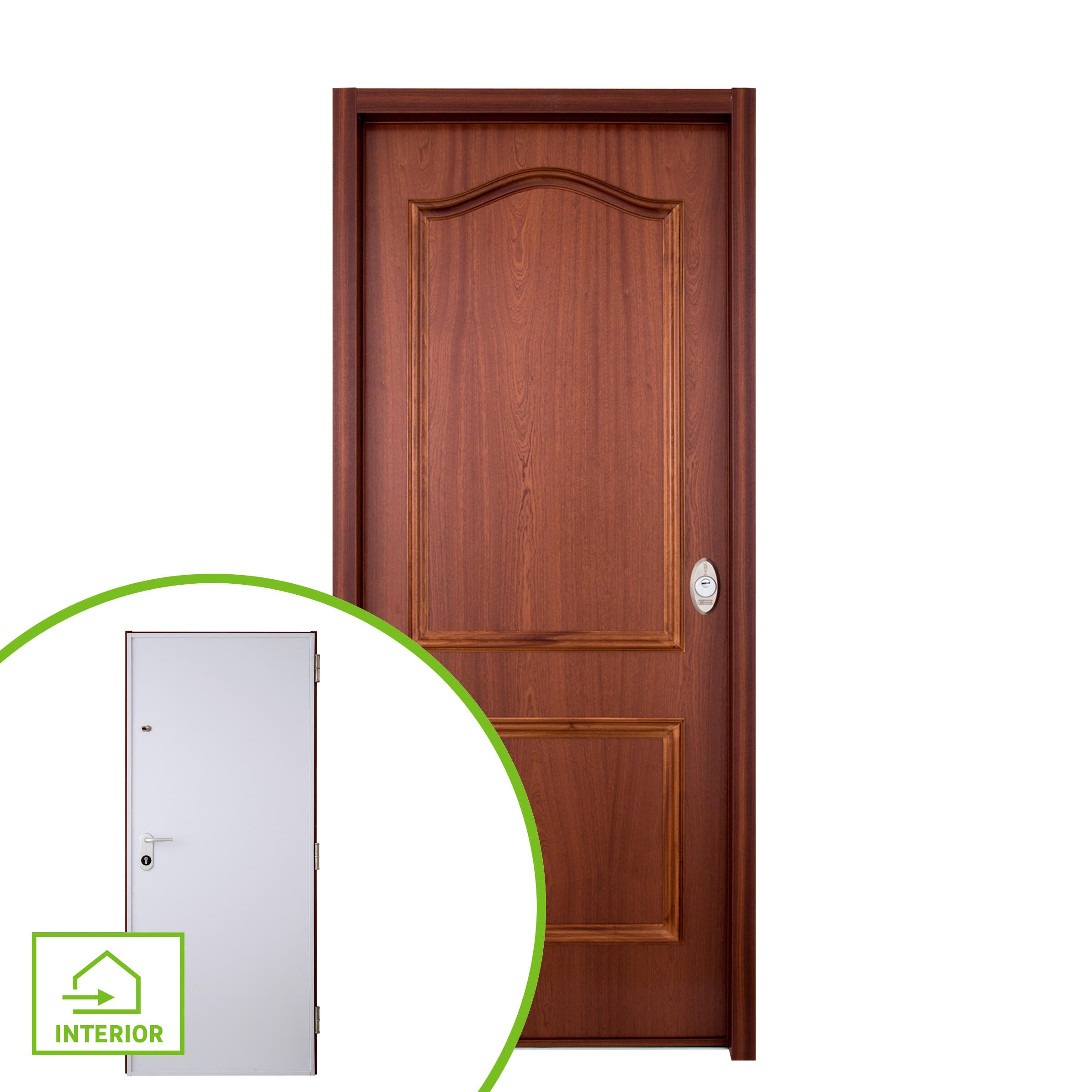 Puerta de entrada acorazada serie V provenzal sapelly / interior Lucerna fresada blanco apertura izquierda 206x89cm - 17