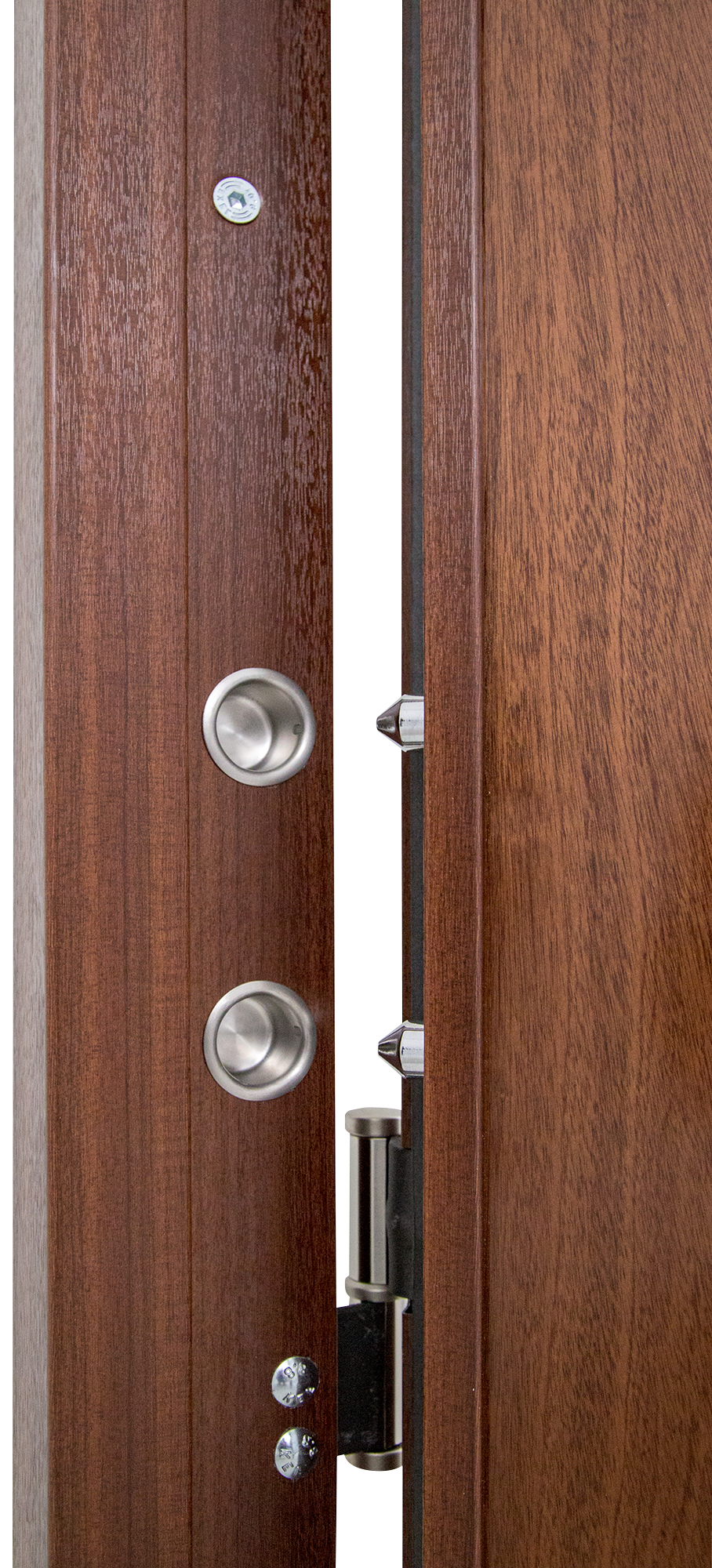 Puerta de entrada acorazada serie V provenzal sapelly / interior Lucerna fresada blanco apertura izquierda 206x89cm - 6