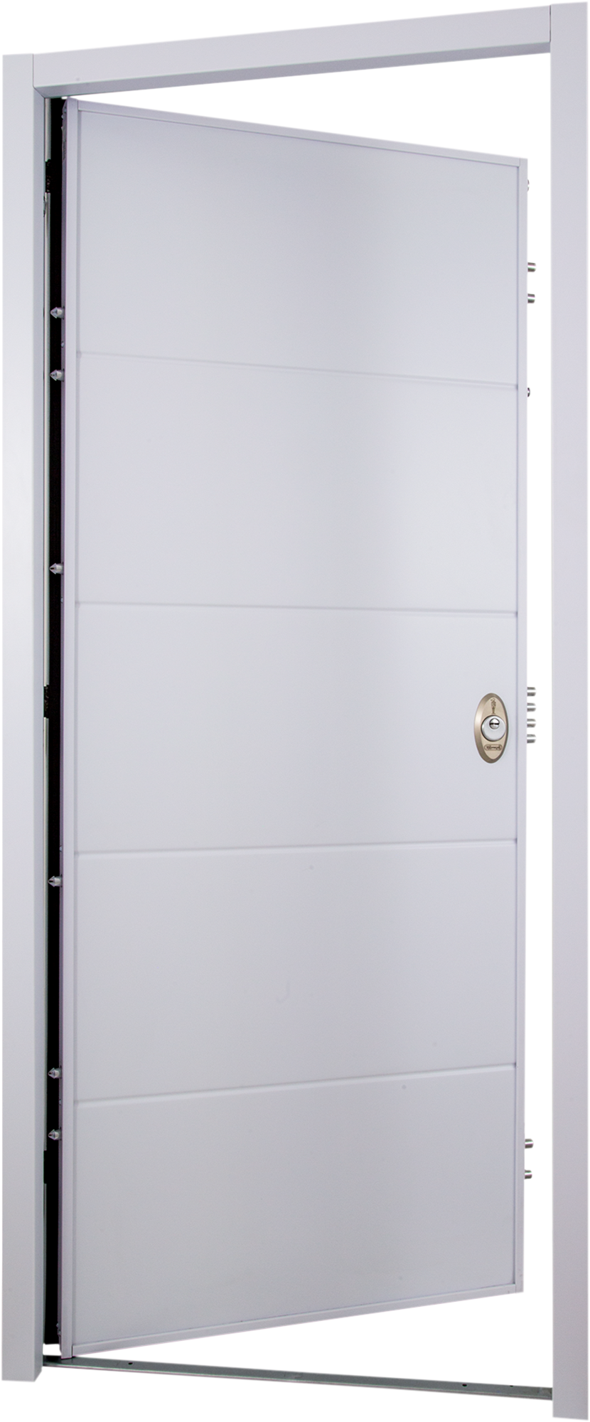 Puerta de entrada acorazada serie V fresada blanco / interior liso blanco apertura izquierda 206x89cm - 17