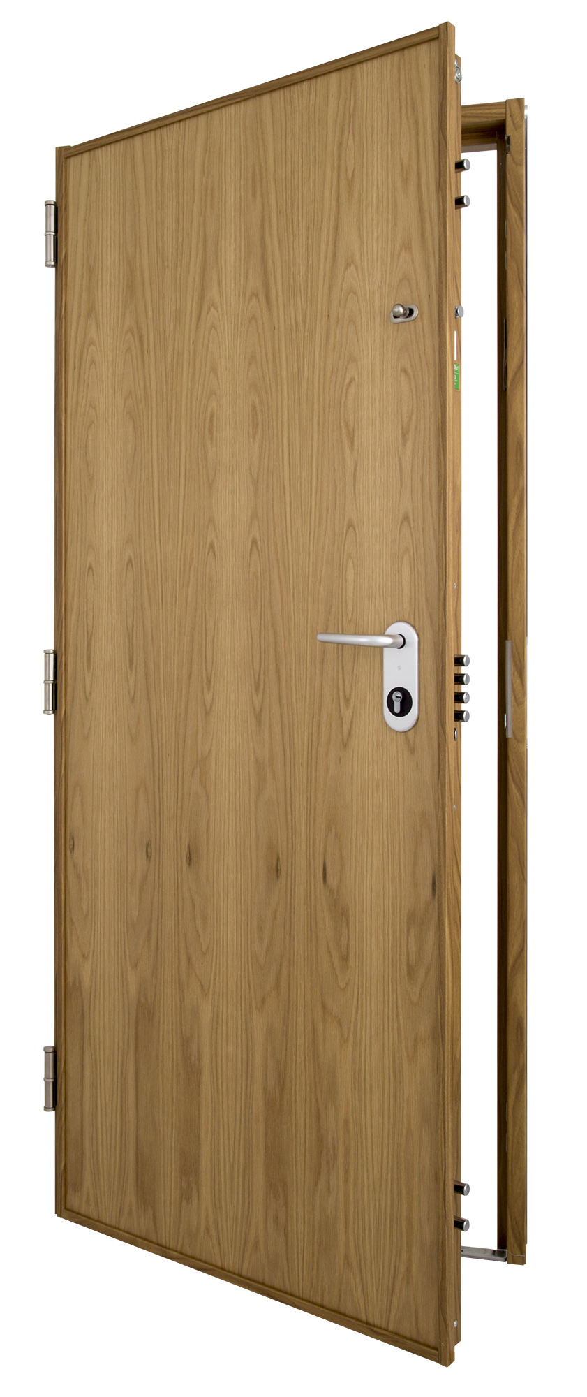 Puerta de entrada acorazada serie V fresada roble / interior liso roble apertura derecha 206x89cm - 12