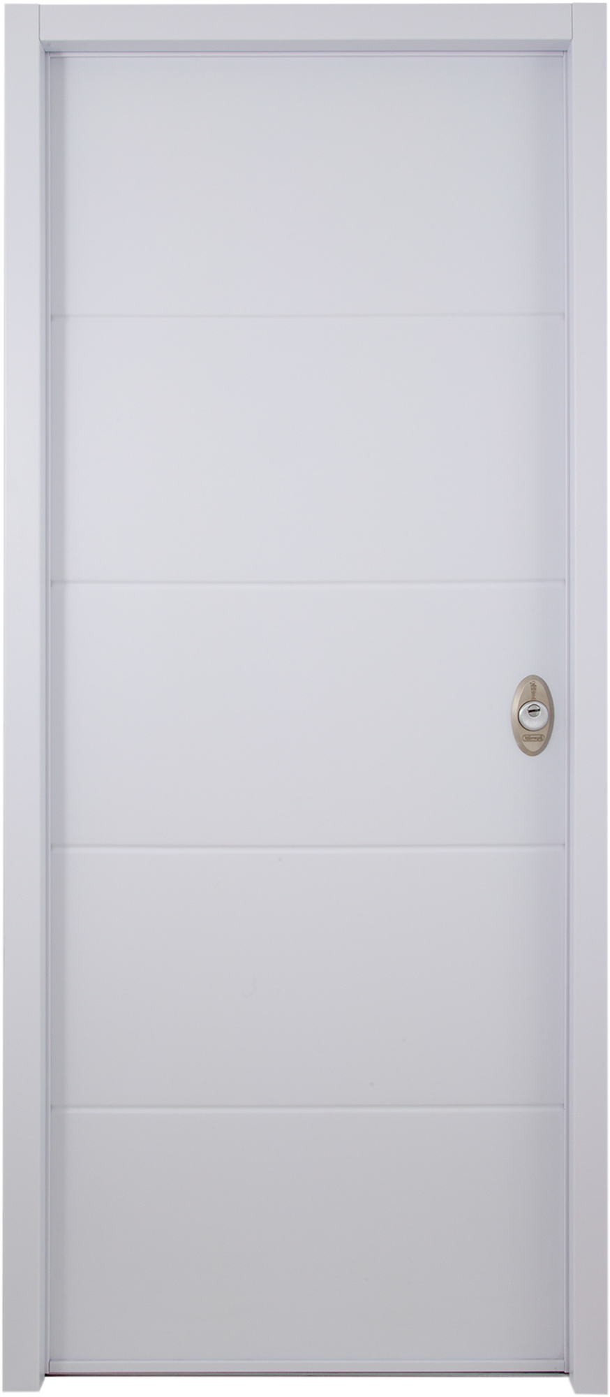 Puerta de entrada acorazada serie V fresada blanco / interior liso blanco apertura izquierda 206x89cm - 3