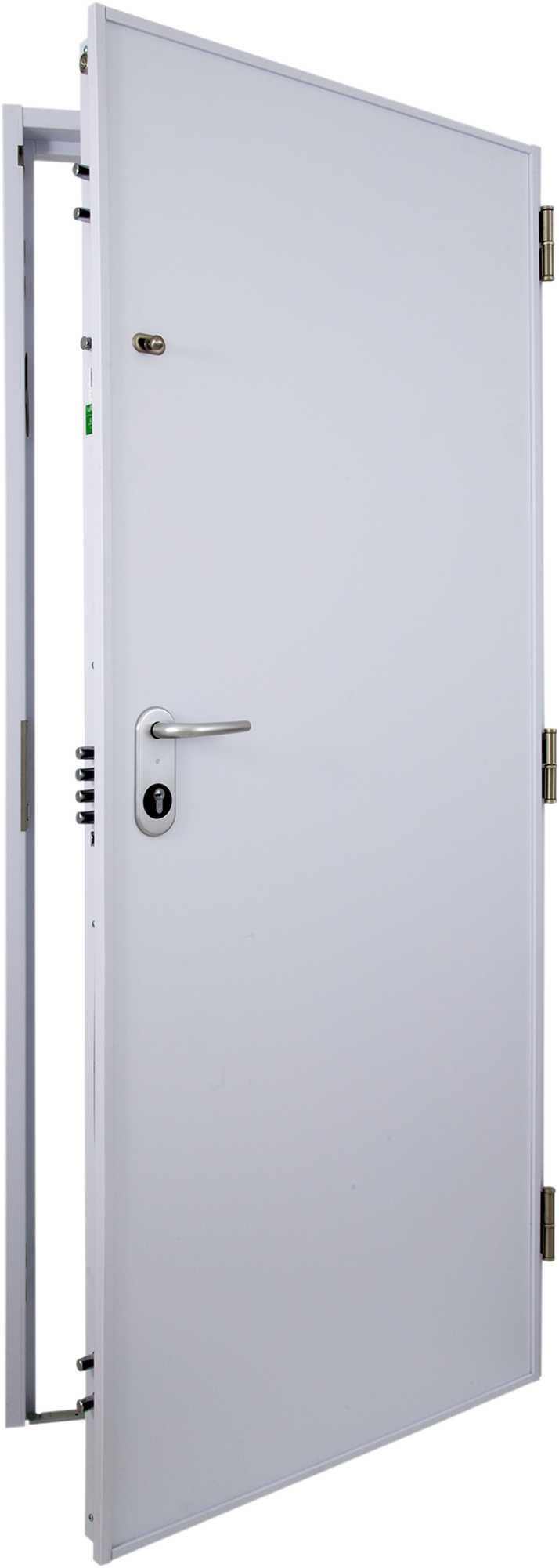 Puerta de entrada acorazada serie V fresada blanco / interior liso blanco apertura izquierda 206x89cm - 14