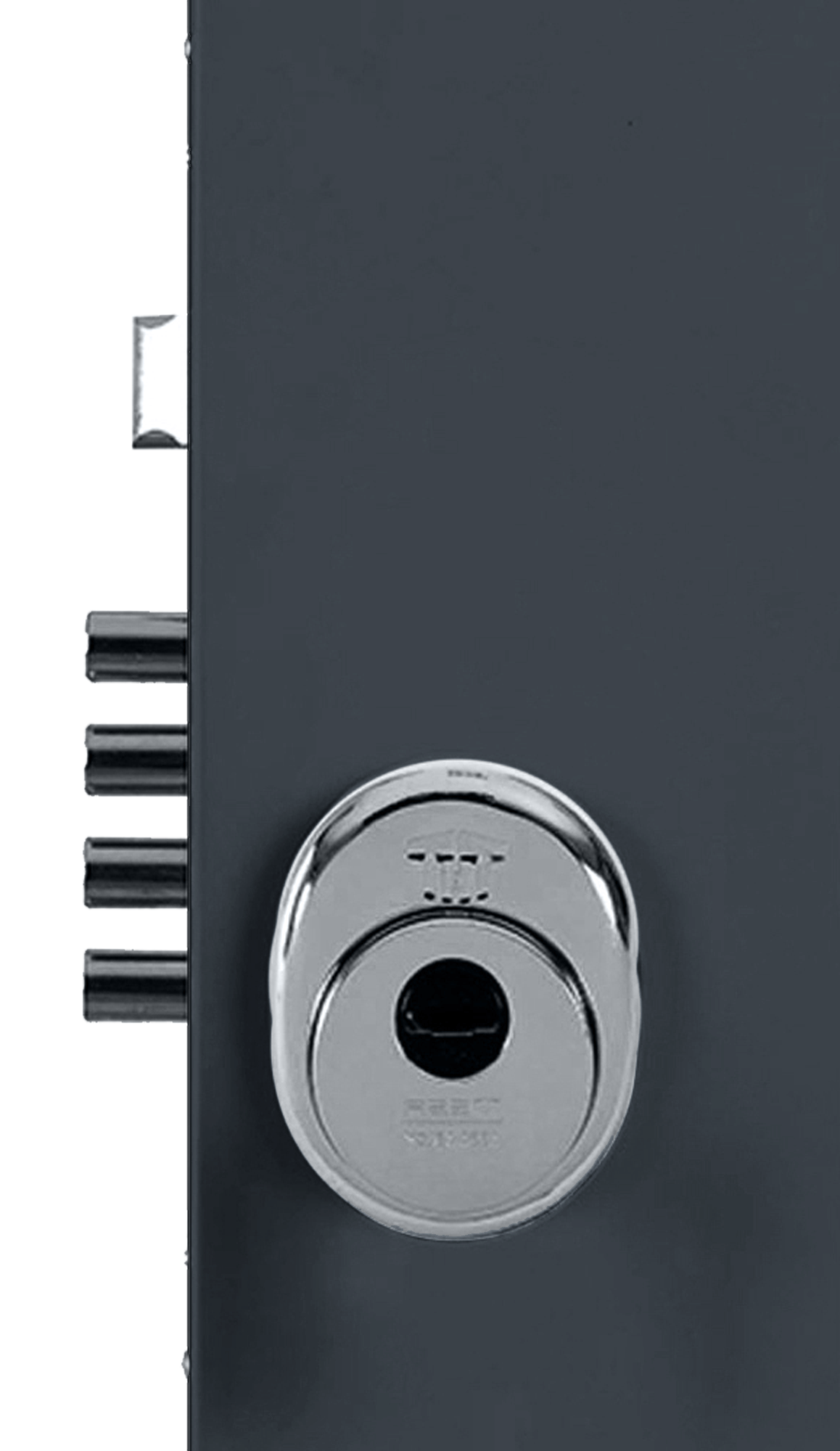 Puerta de entrada metálica serie Saga fresada gris 7016 /interior fresada gris 7016 apertura derecha 210x90cm - 9